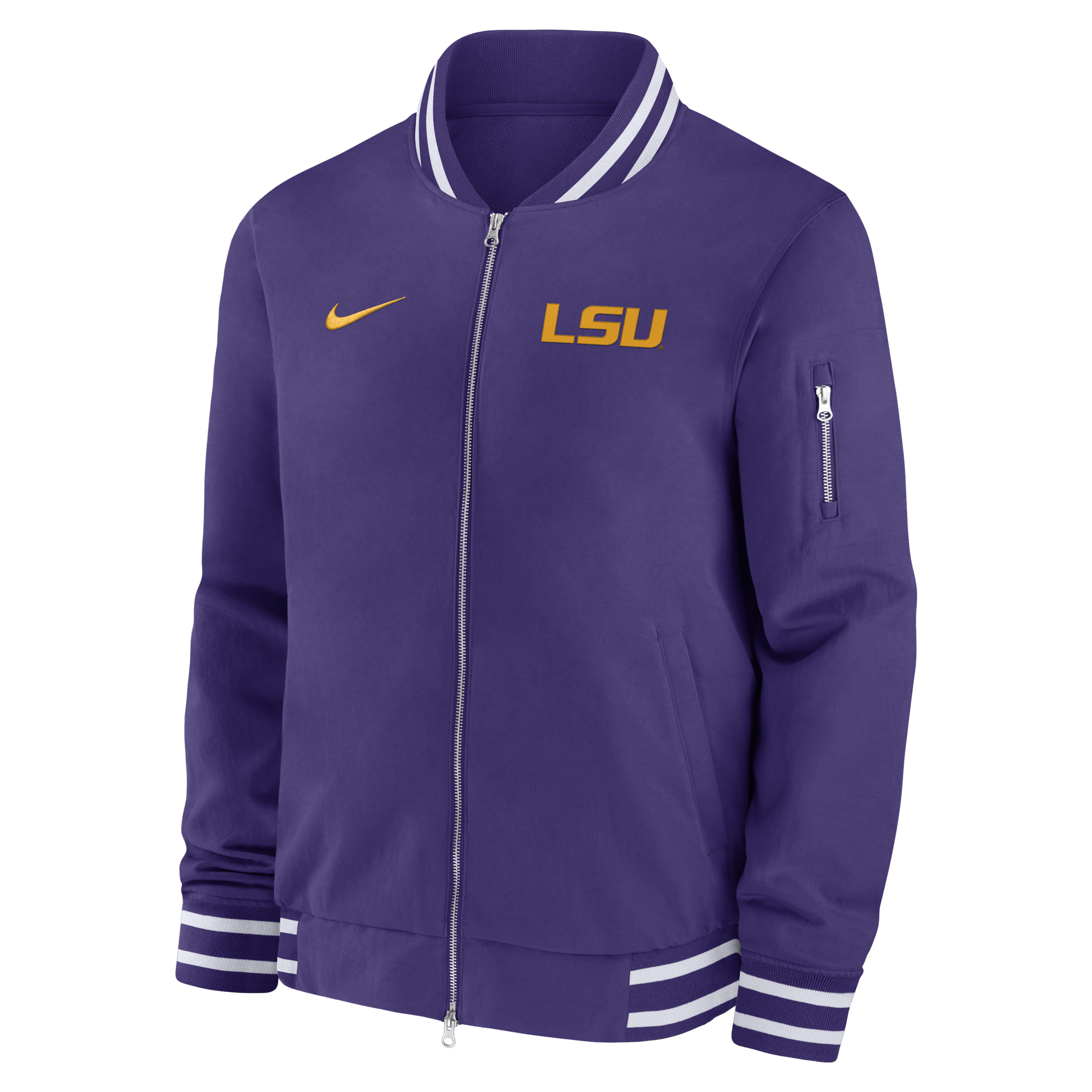 LSU Tigers Sideline Men's Nike College Full-Zip Bomber Jacket