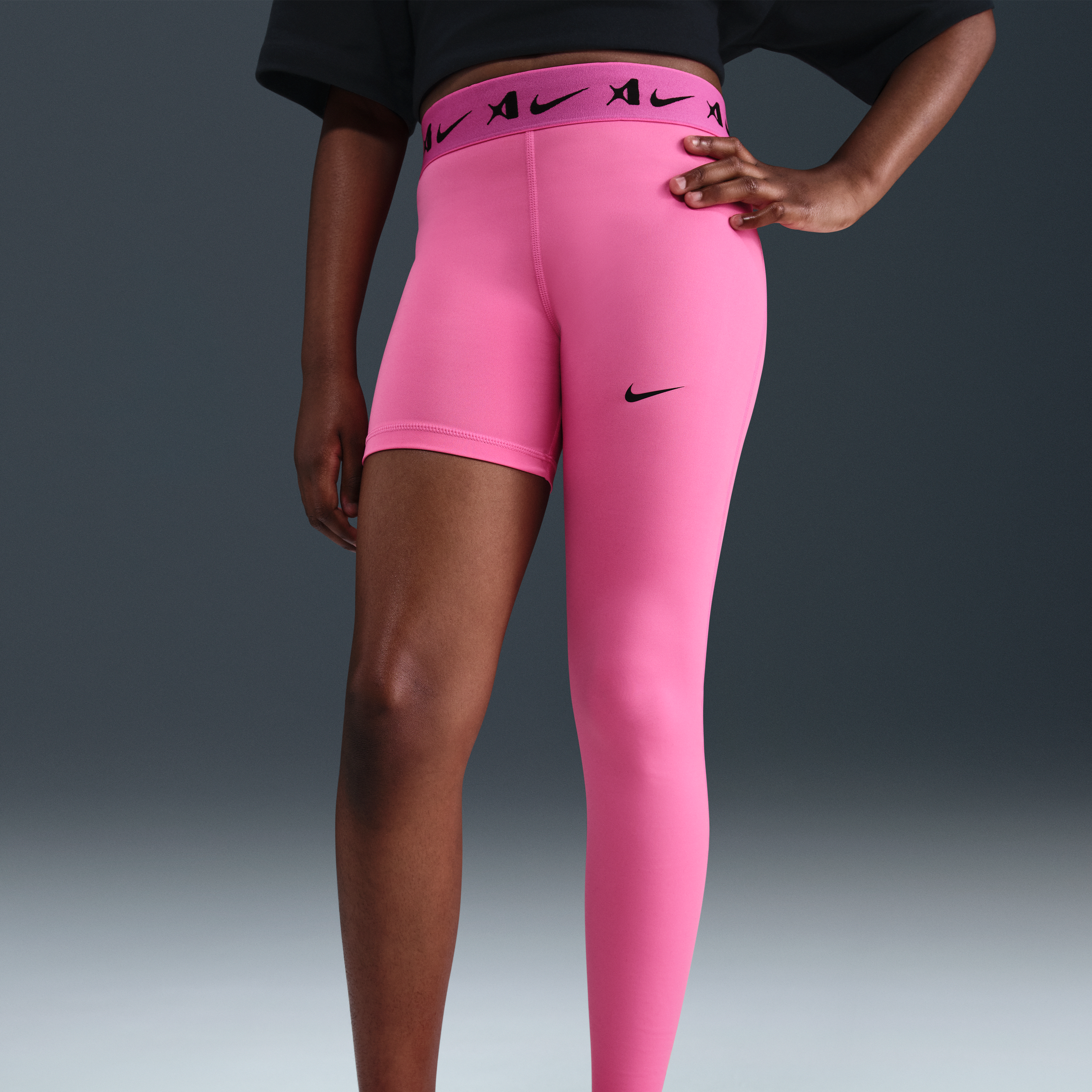 A'ja Wilson Girls' A'symmetric Mid-Rise Single-Leg Basketball Leggings