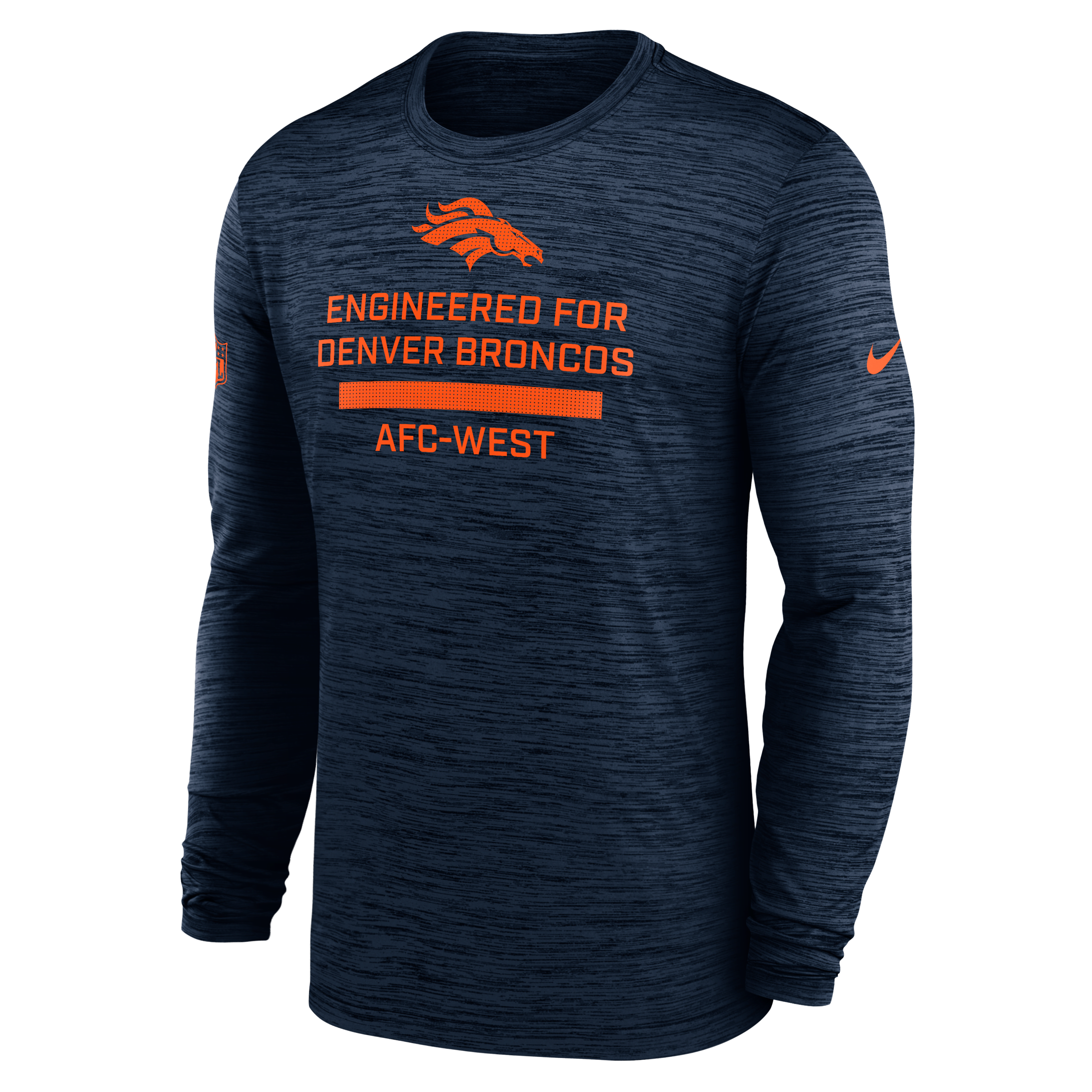 Denver Broncos Sideline Team Issue Velocity Men's Nike Dri-FIT NFL Long-Sleeve T-Shirt