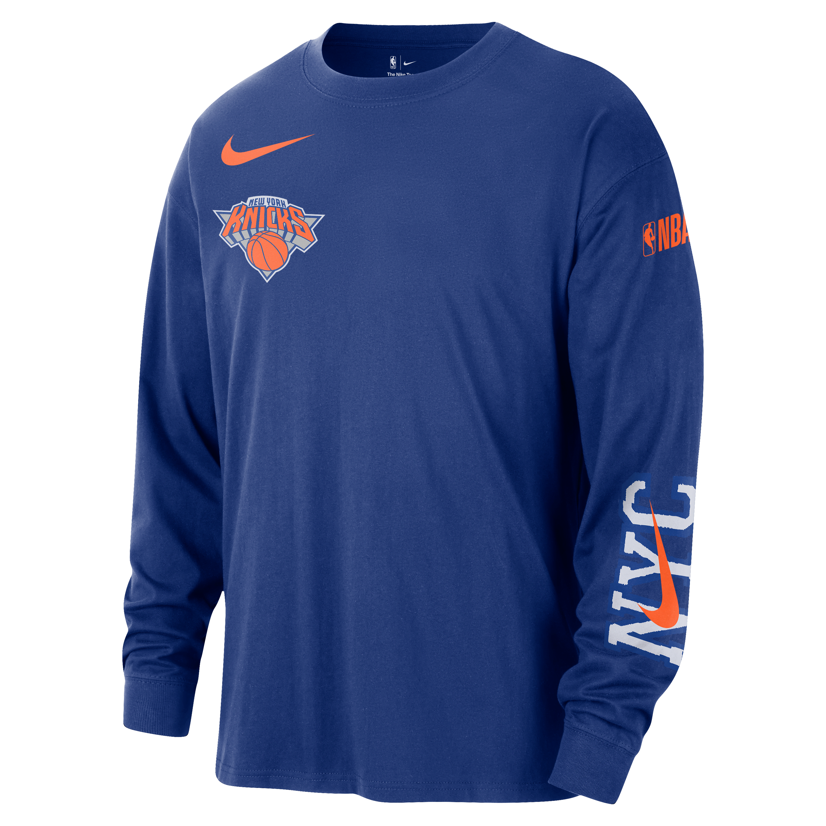 New York Knicks Courtside City Edition Men's Nike NBA Max90 Long-Sleeve T-Shirt