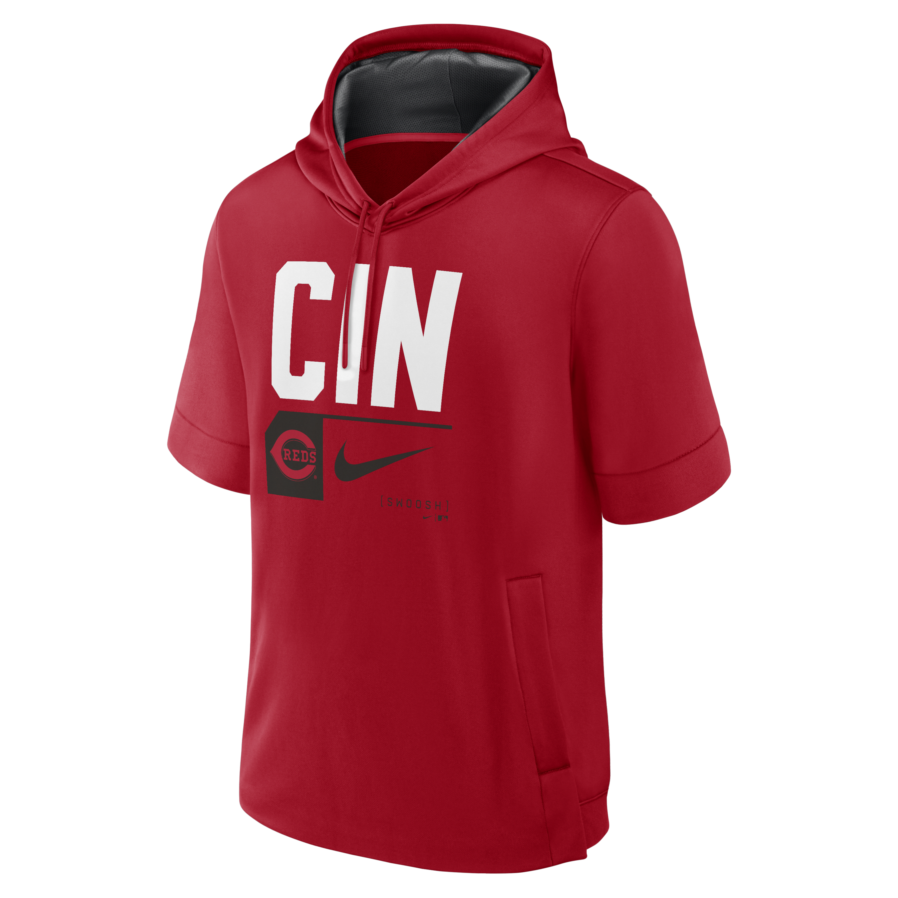 Cincinnati Reds Tri Code Lockup Men's Nike MLB Short-Sleeve Pullover Hoodie