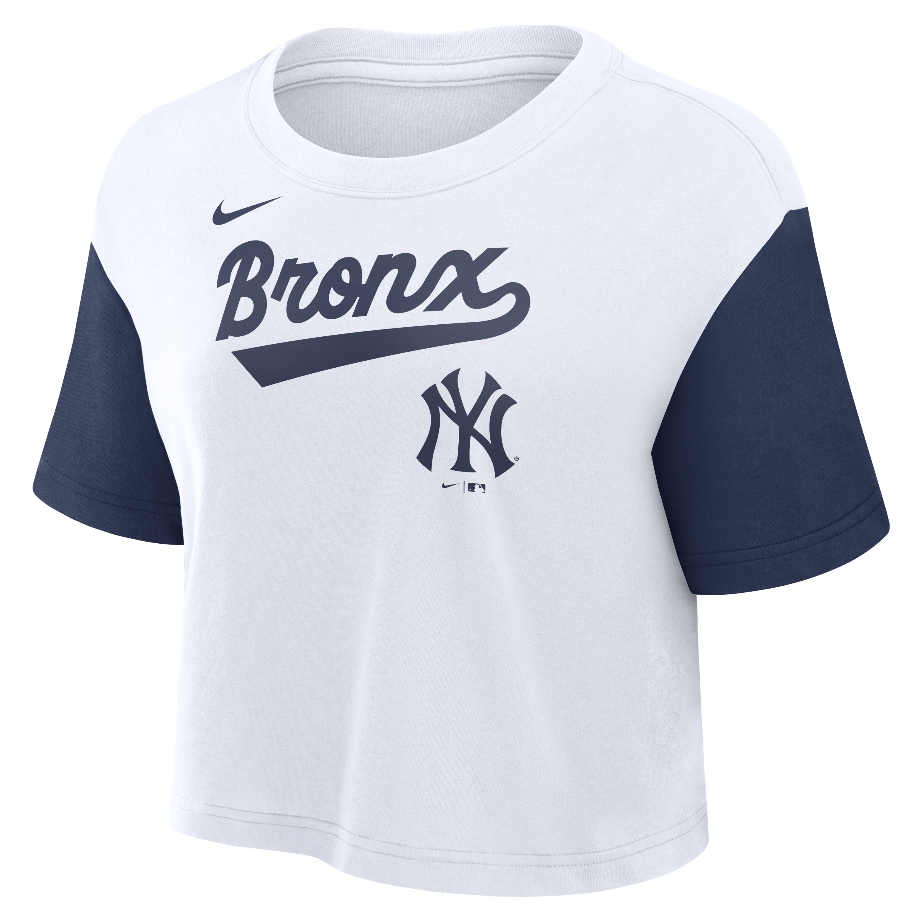 New York Yankees Script Women's Nike Dri-FIT MLB Cropped T-Shirt