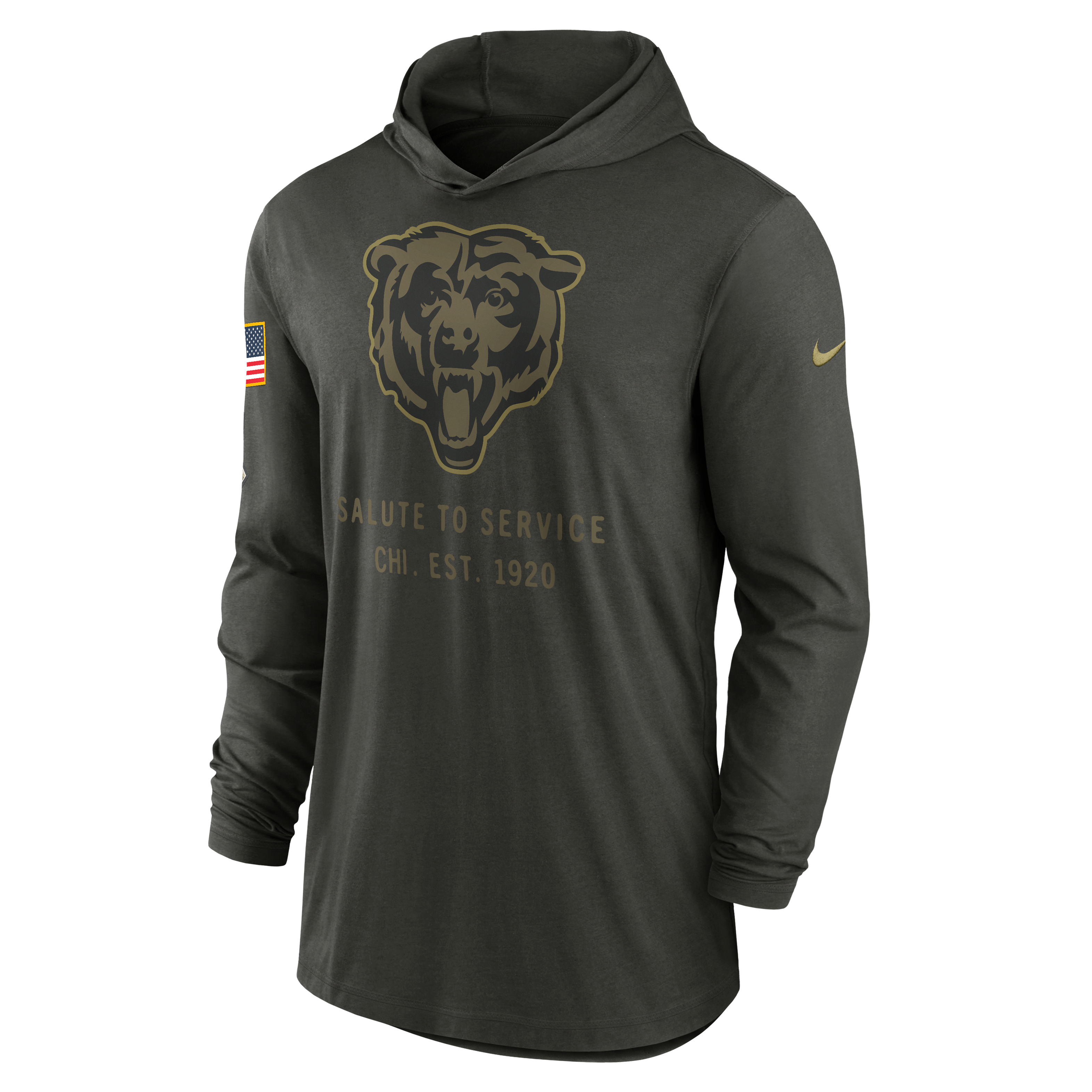 Chicago Bears Salute to Service Sideline Men’s Nike Dri-FIT NFL Long-Sleeve Hooded Top