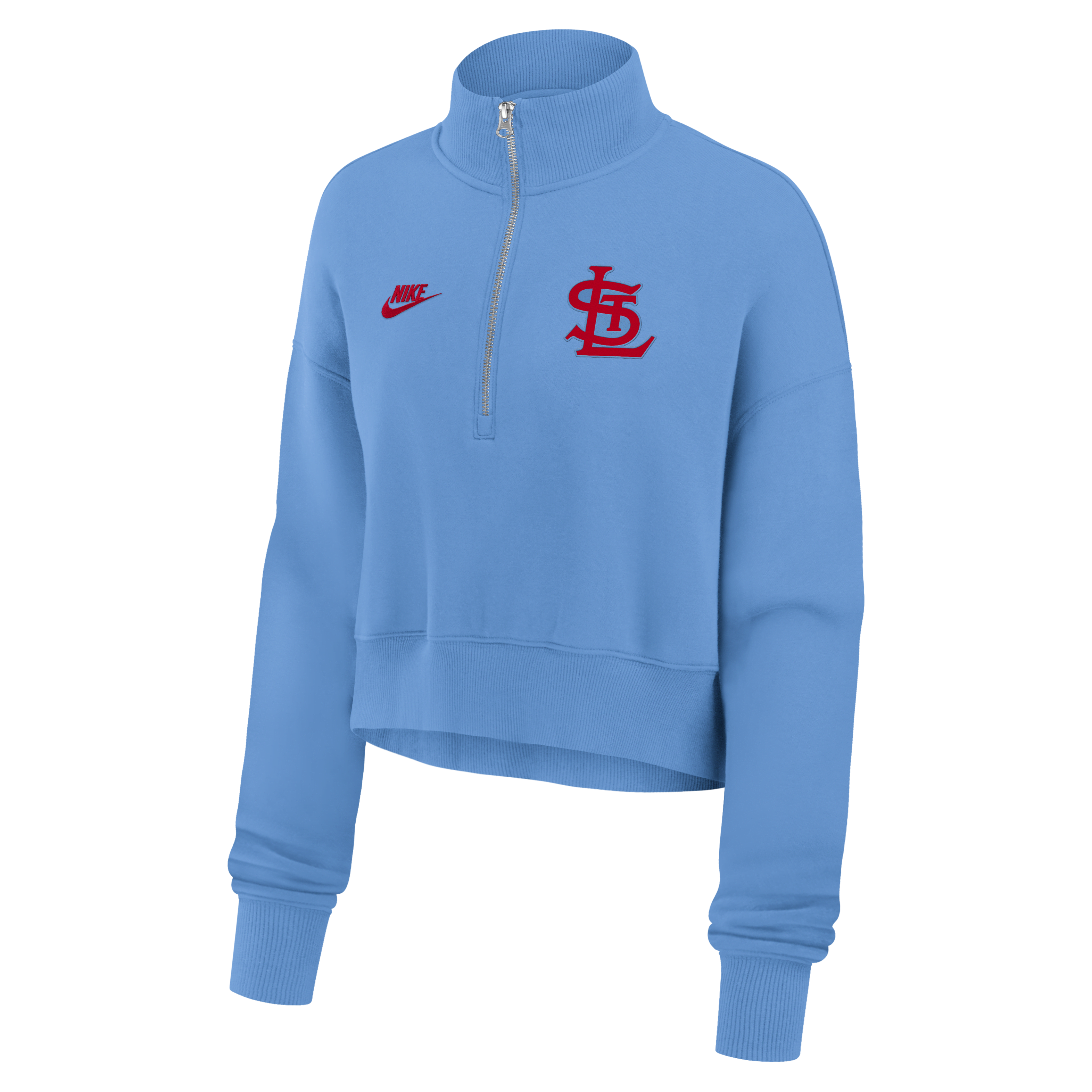 St. Louis Cardinals Cooperstown Phoenix Women's Nike MLB Cropped 1/2-Zip Crew
