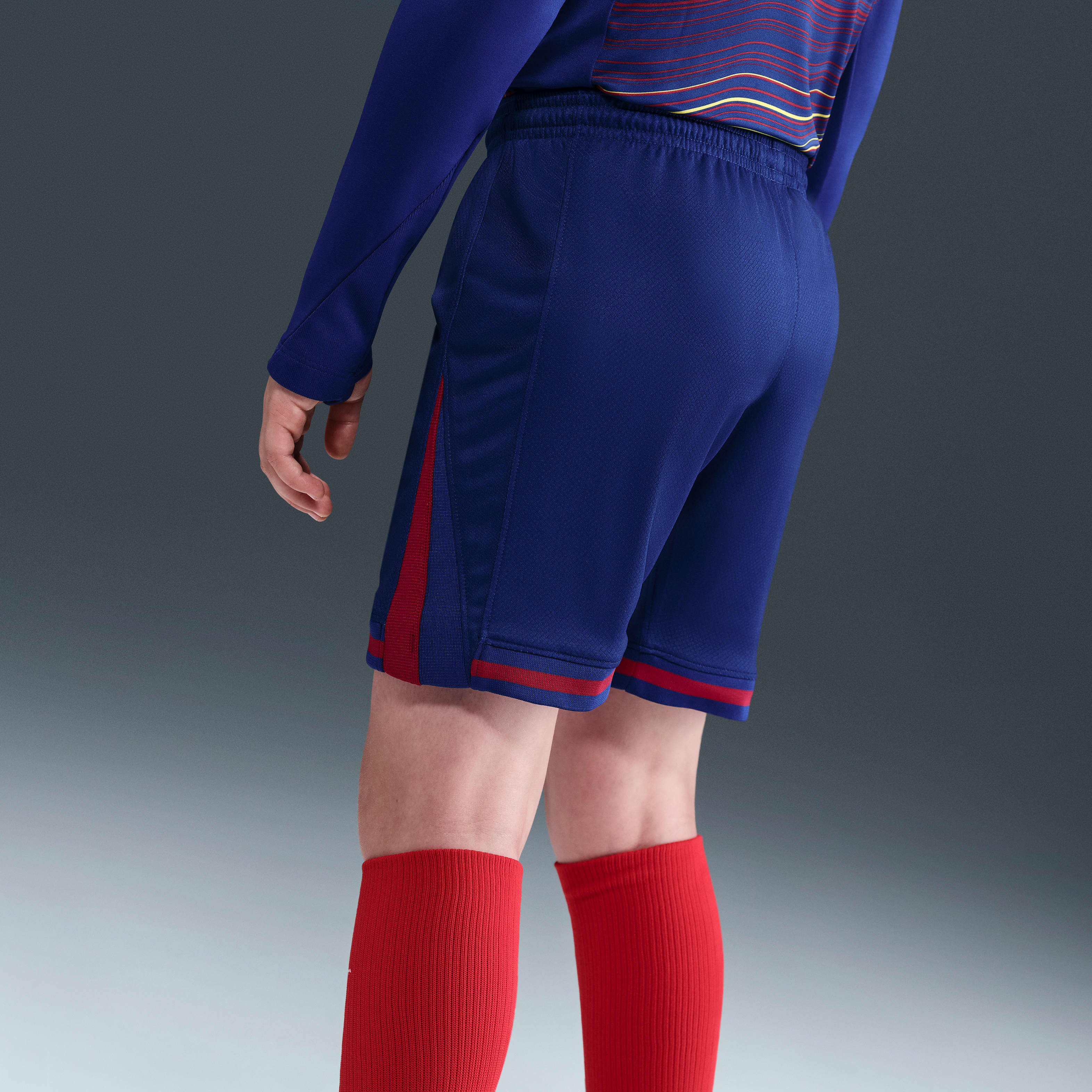 FC Barcelona 2025/26 Stadium Home Big Kids' Nike Dri-FIT Soccer Replica Shorts