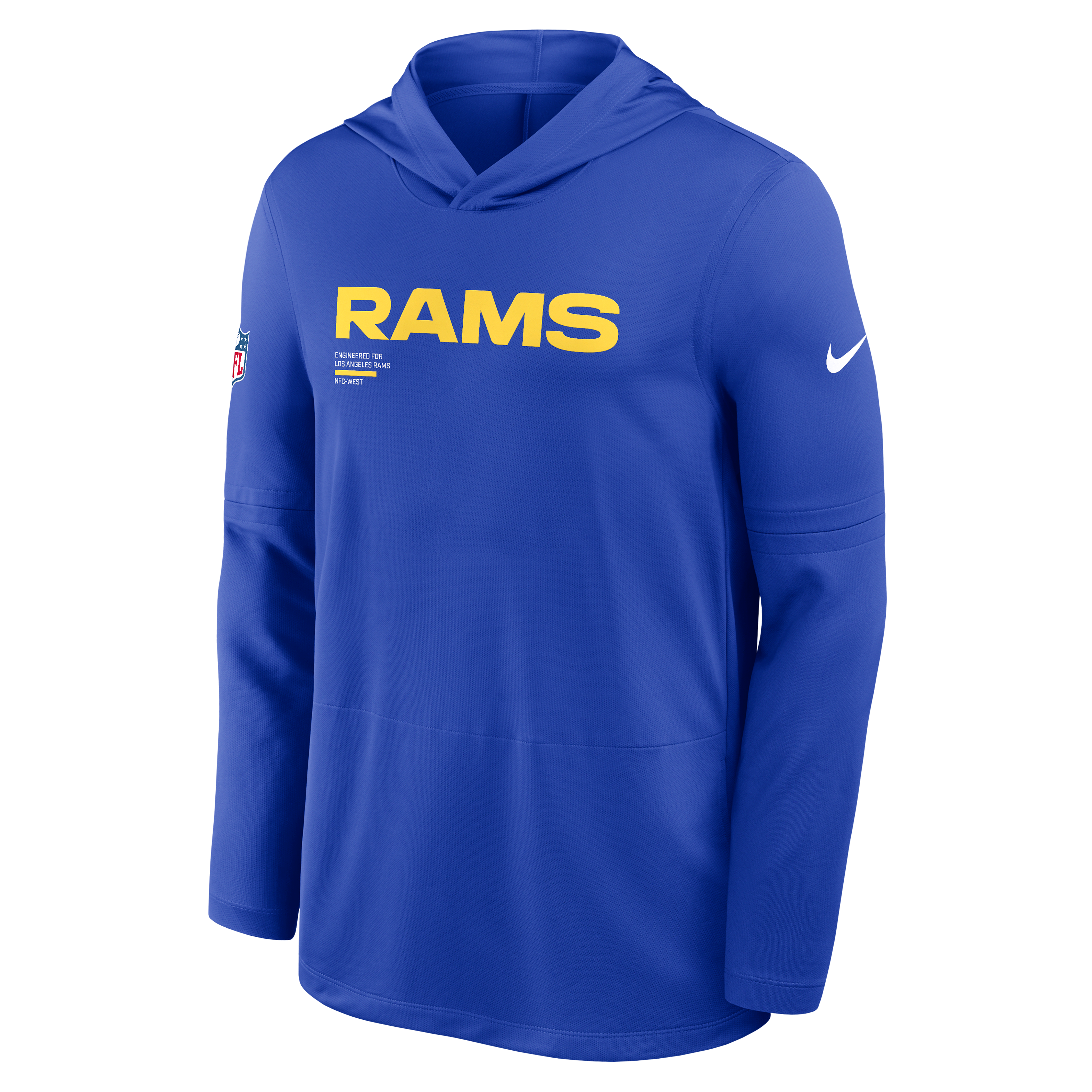 Los Angeles Rams Pure Fury Sideline Men's Nike Dri-FIT NFL Long-Sleeve Hooded Top