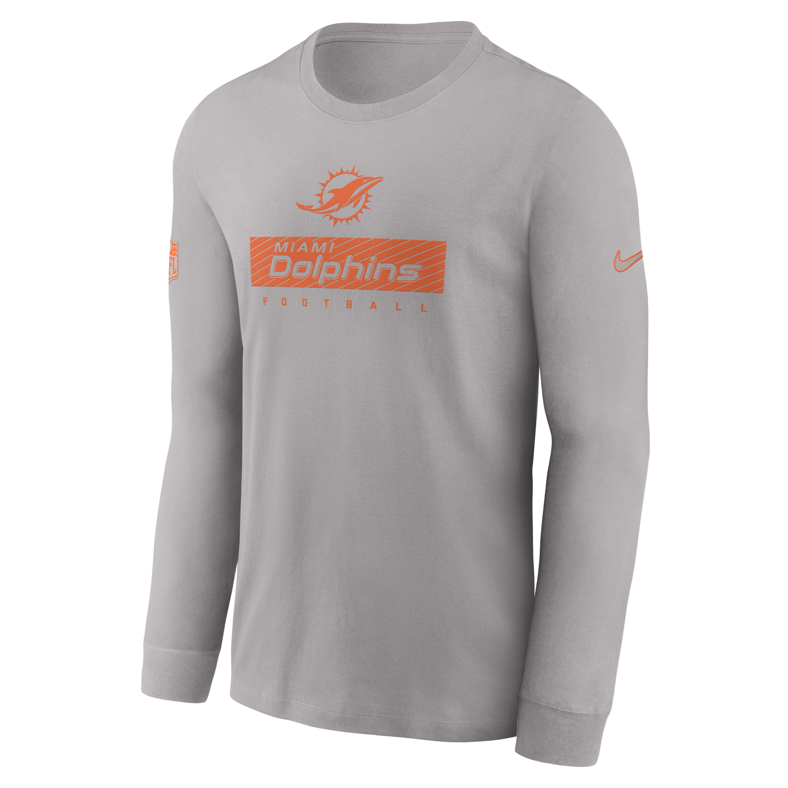 Miami Dolphins Sideline Team Issue Men's Nike Dri-FIT NFL Long-Sleeve T-Shirt