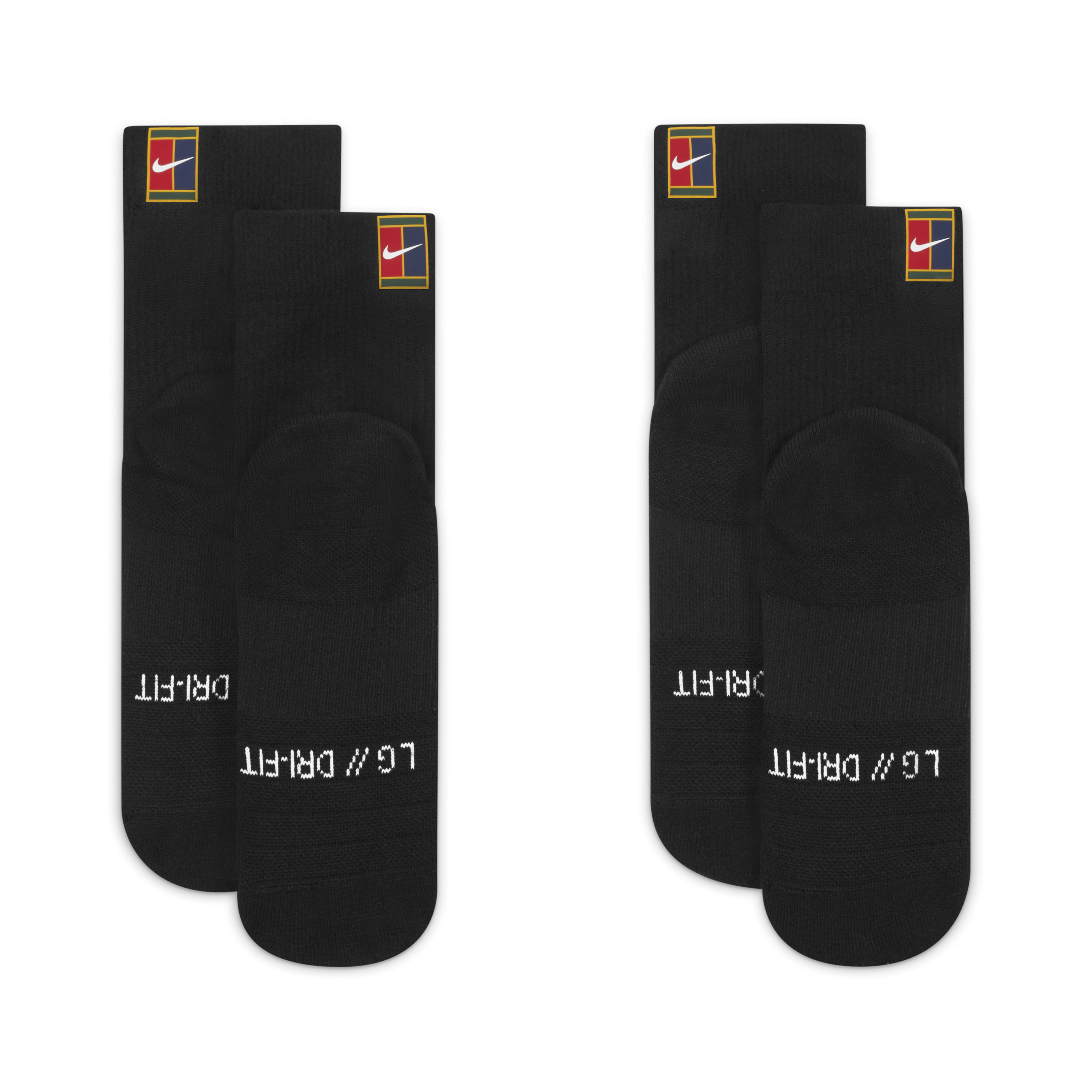 NikeCourt Multiplier Max Tennis Ankle Socks (2 Pairs)