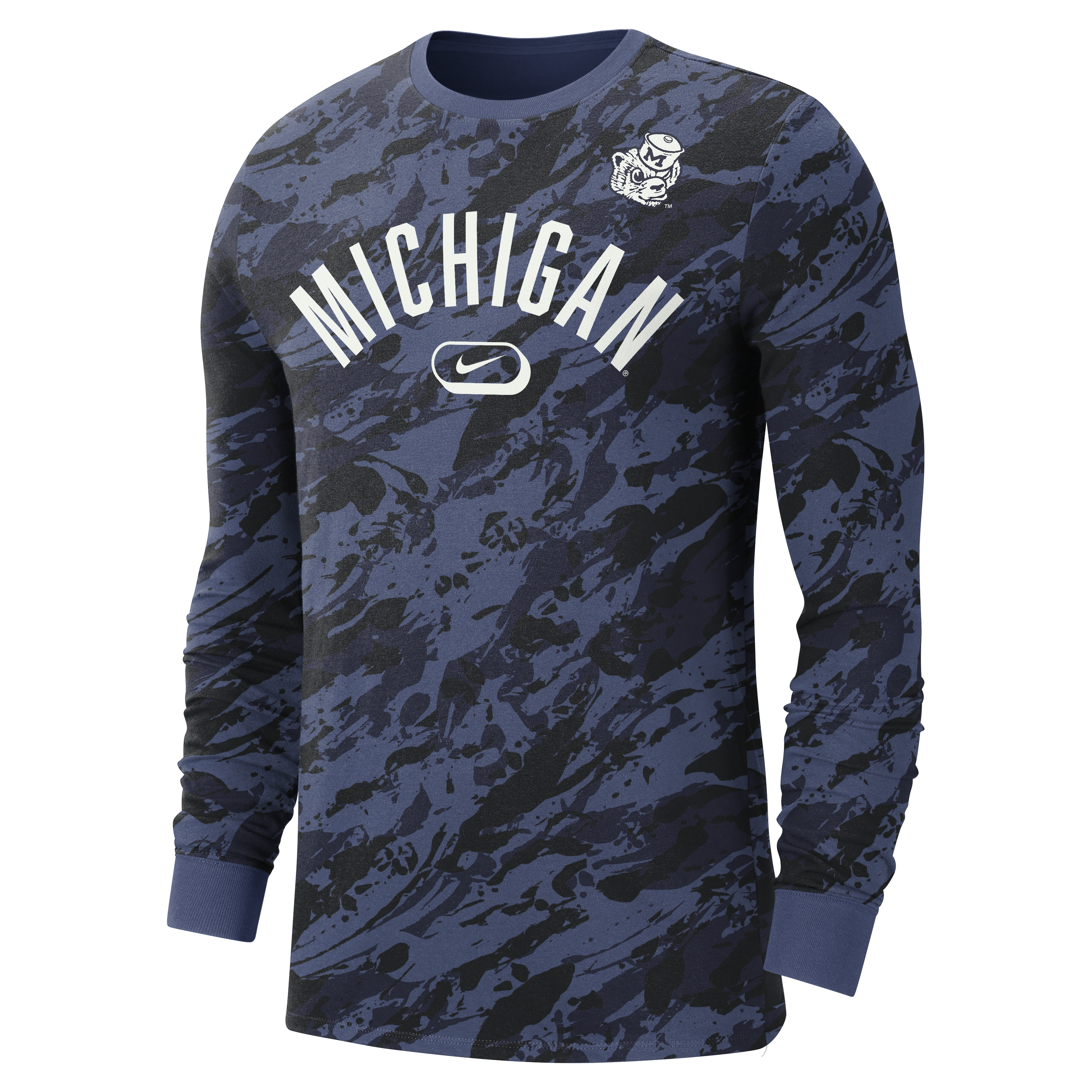 Michigan Men's Nike College Crew-Neck Long-Sleeve T-Shirt