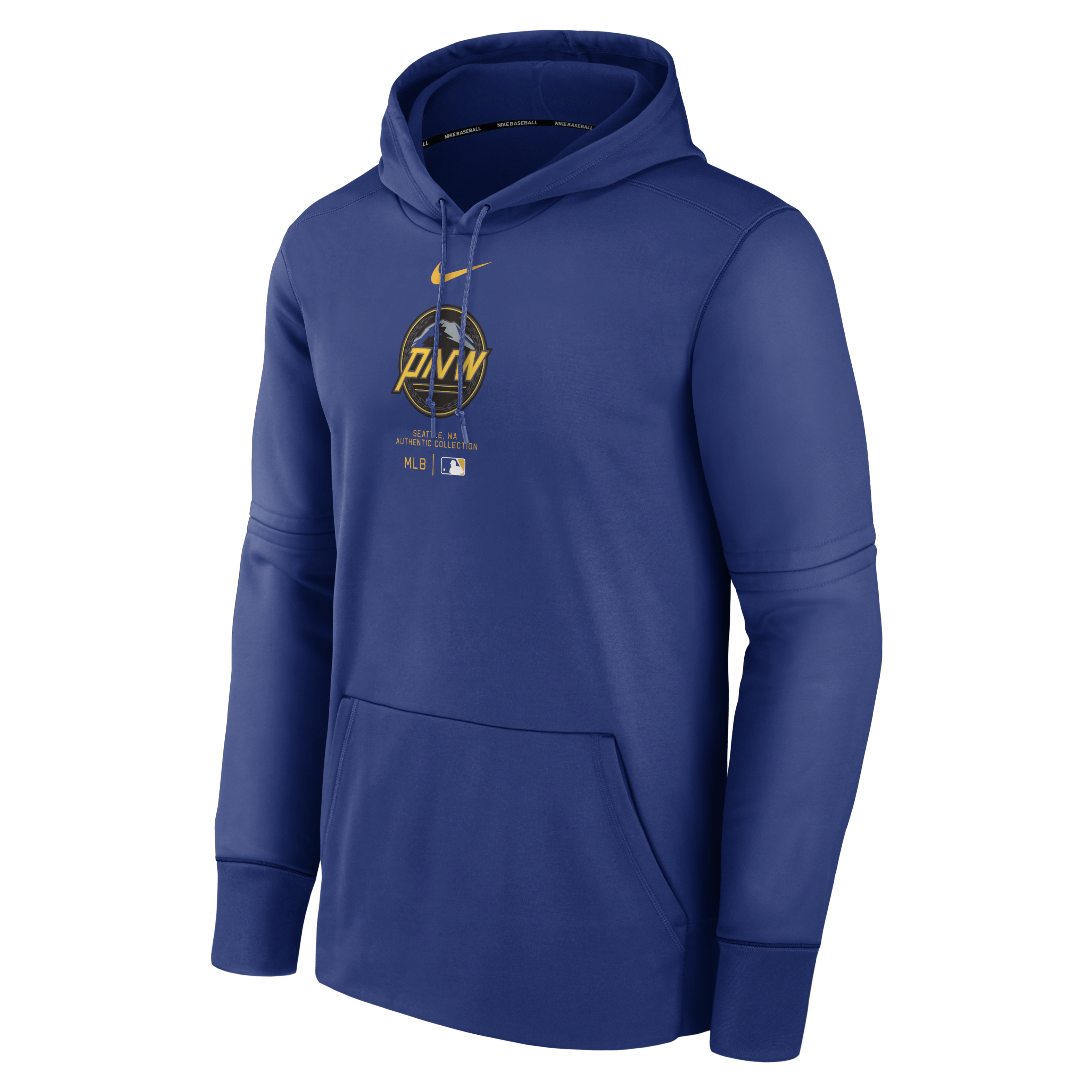 Seattle Mariners Authentic Collection Practice Men's Nike Therma MLB Pullover Hoodie