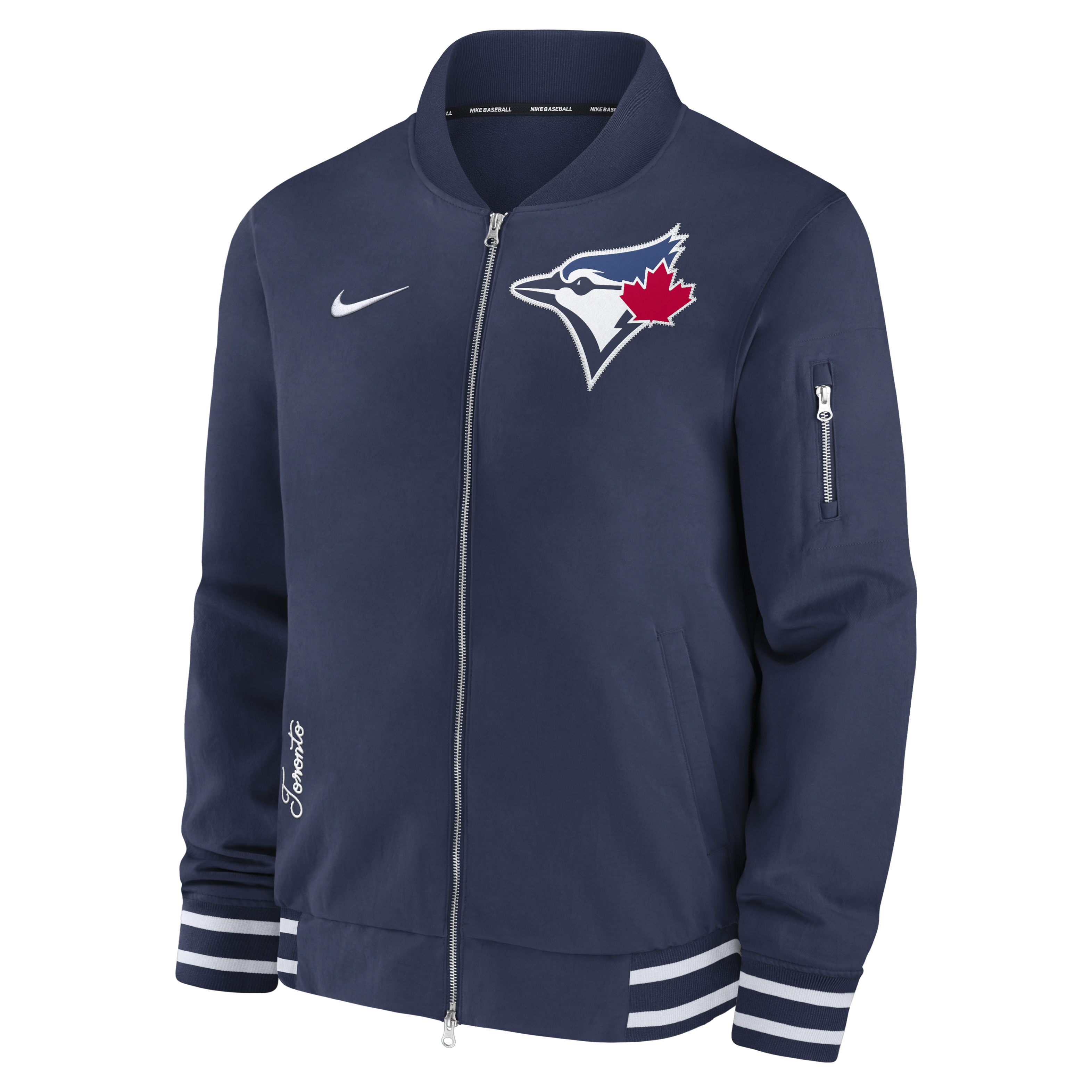 Toronto Blue Jays Authentic Collection Men's Nike MLB Full-Zip Bomber Jacket