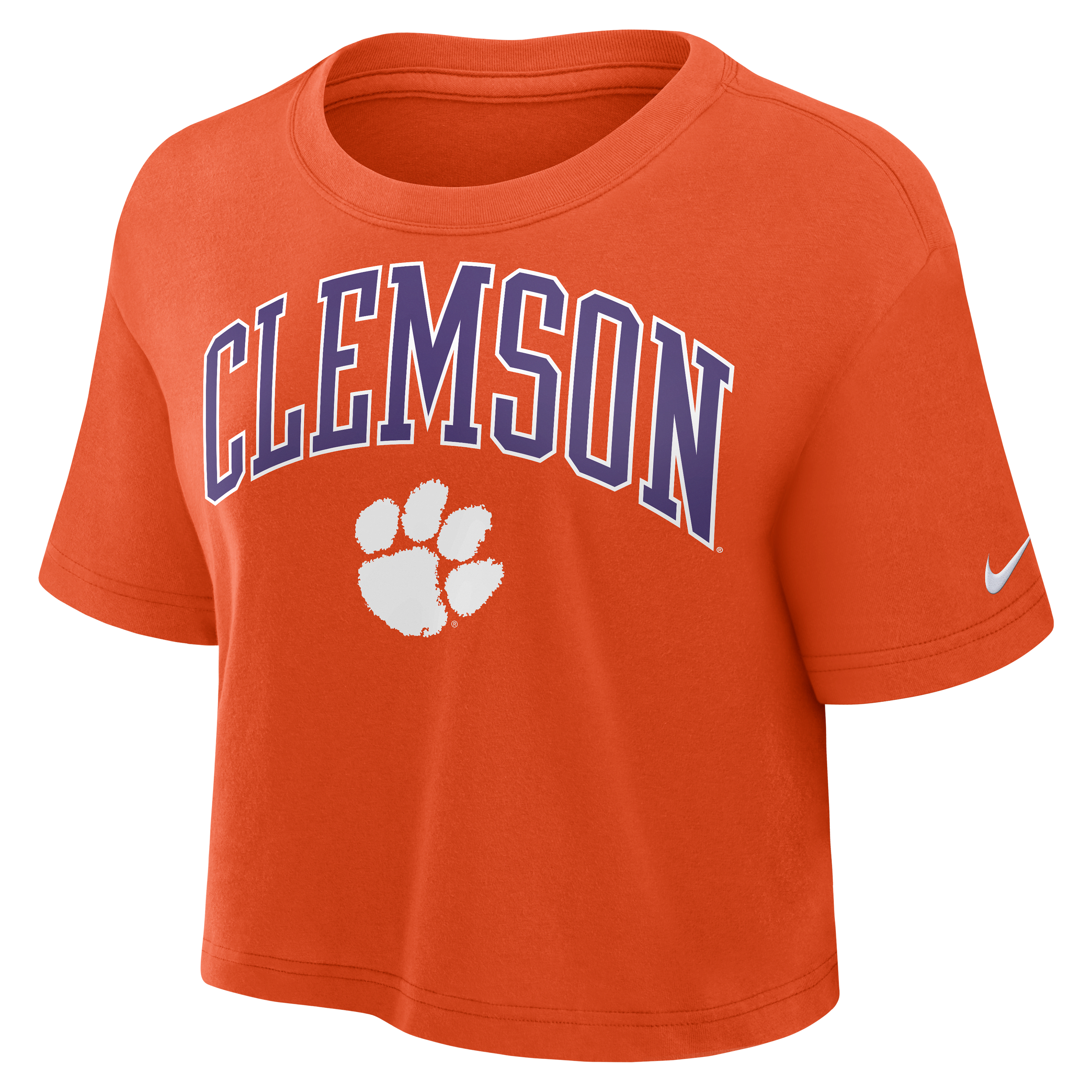 Clemson Athletic Prep Arch Women's Nike Dri-FIT College Cropped T-Shirt