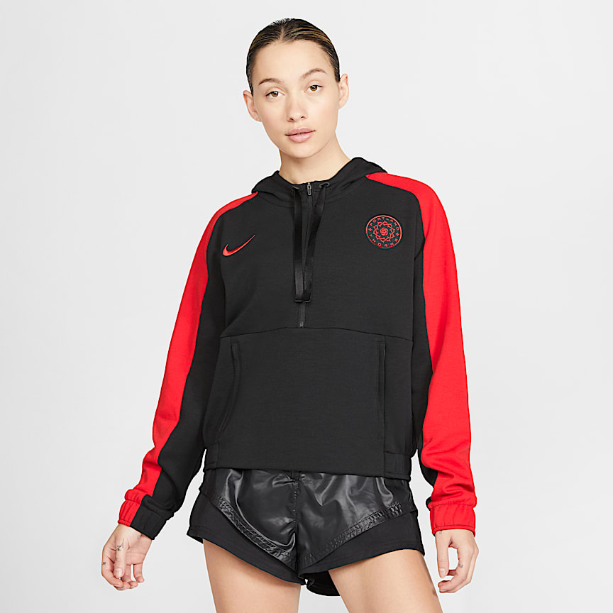 Women's Cropped 1/2-Zip Soccer Hoodie