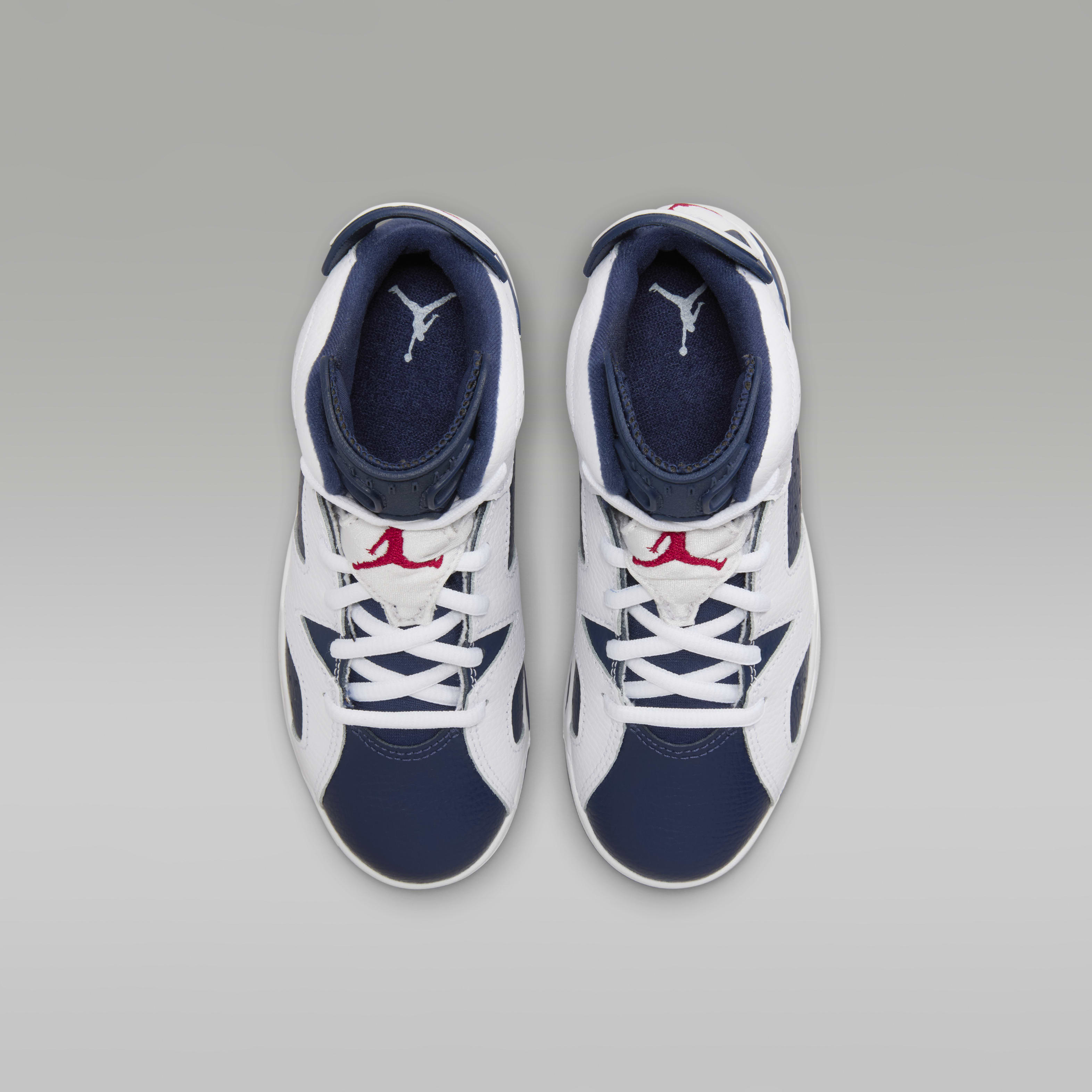 Jordan 6 Retro "White and Midnight Navy" Little Kids' Shoes