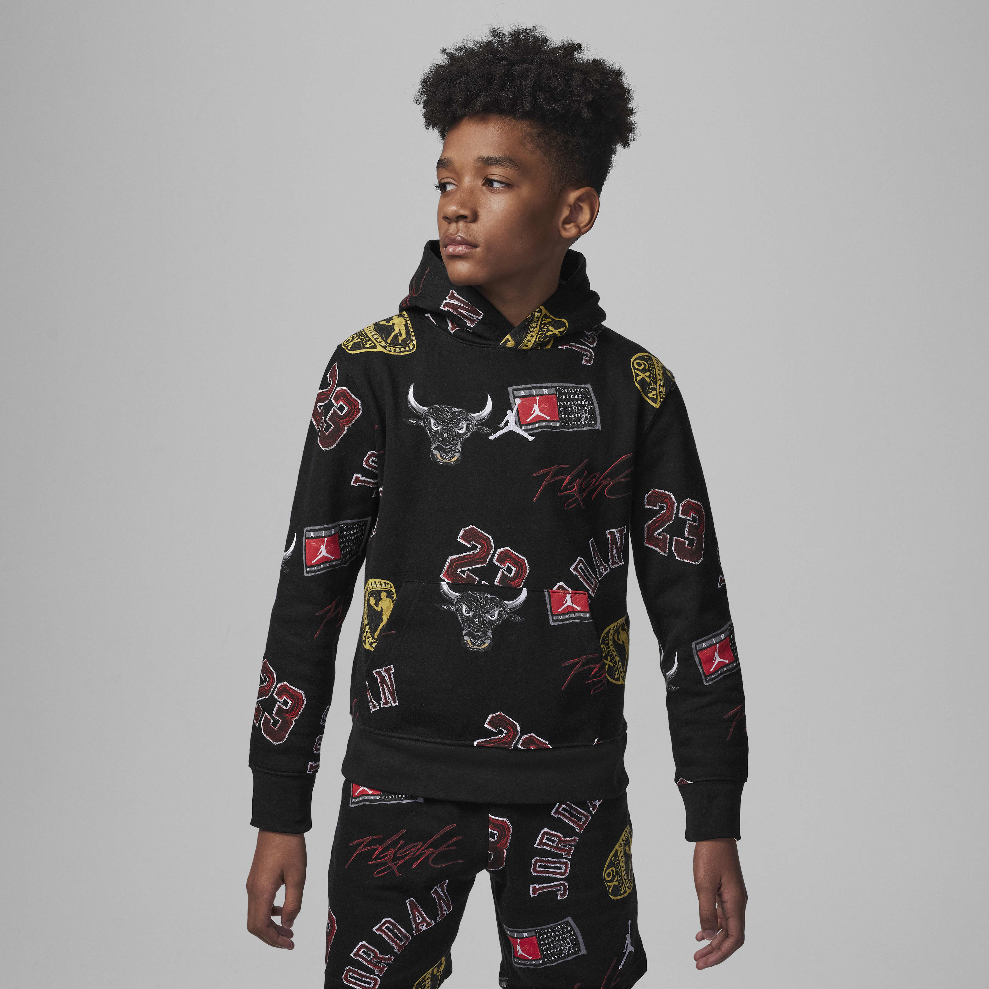 Jordan MJ Essentials Big Kids' Printed Pullover Hoodie