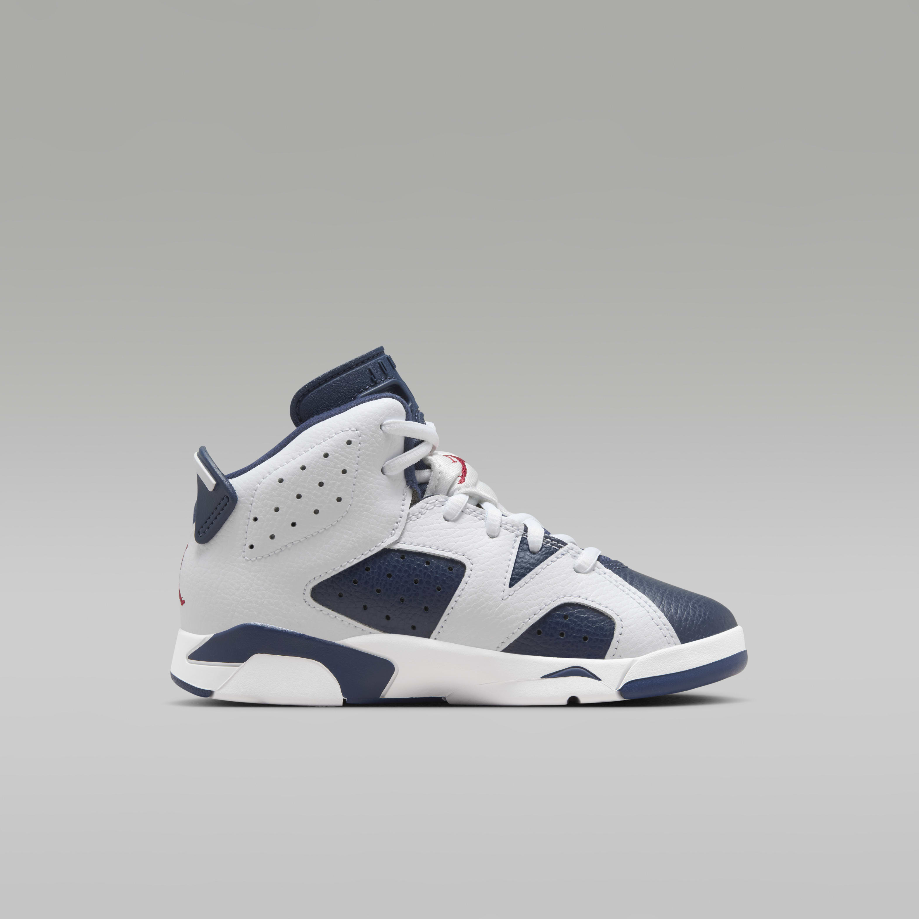 Jordan 6 Retro "White and Midnight Navy" Little Kids' Shoes