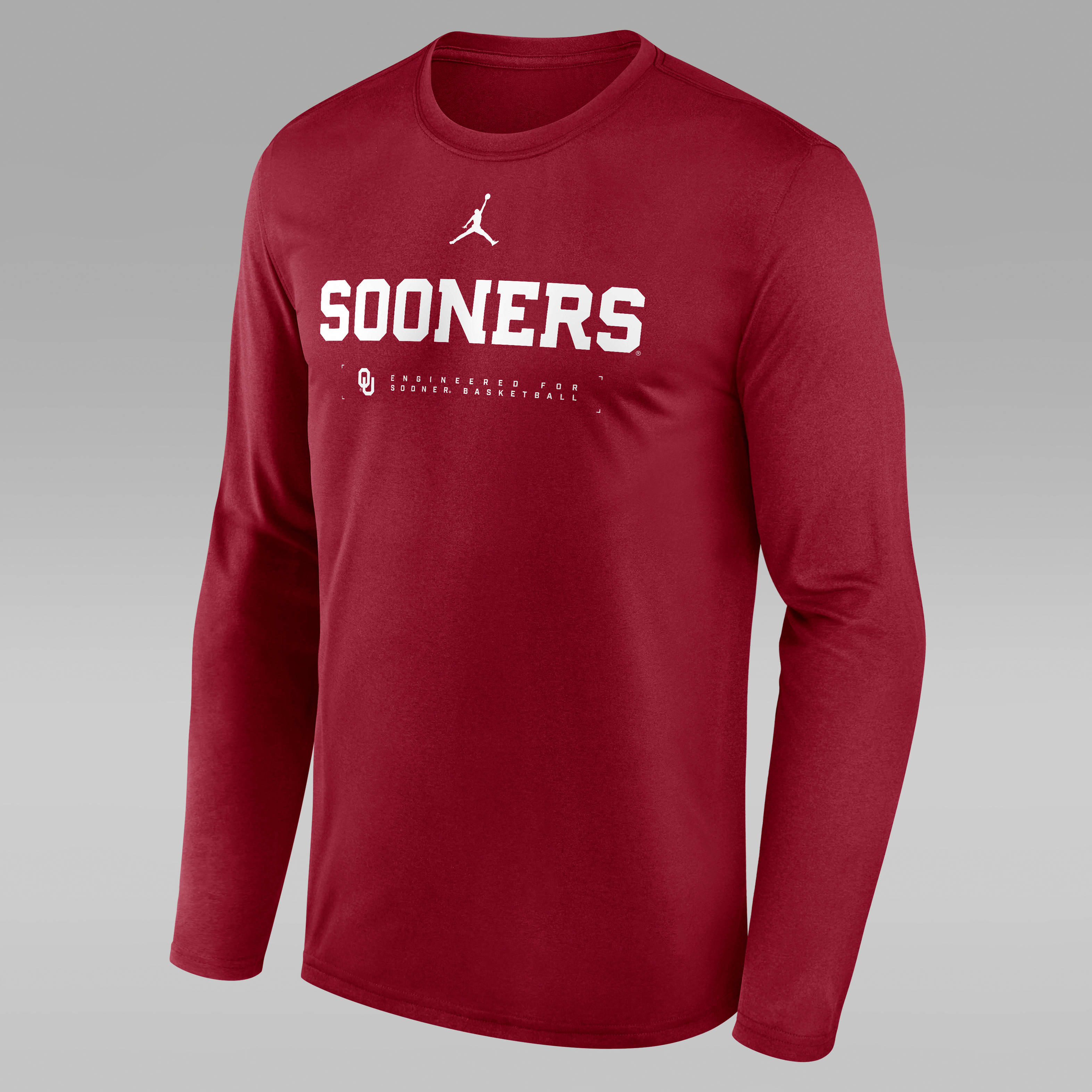 Oklahoma Courtside Basketball Shootaround Legend Men's Jordan Brand Dri-FIT College Long-Sleeve T-Shirt