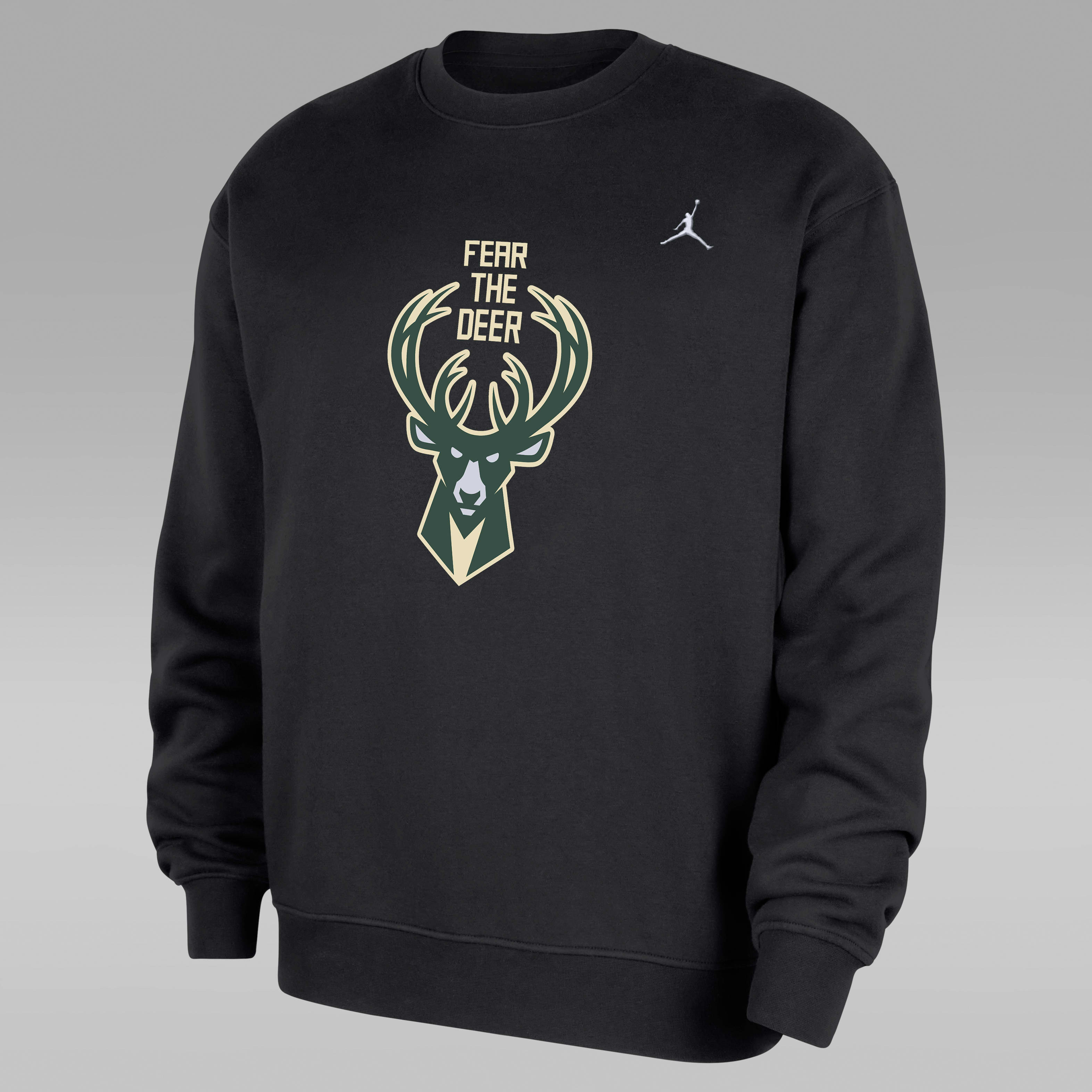 Milwaukee Bucks Statement Essentials Men's Jordan NBA Fleece Crew-Neck Sweatshirt