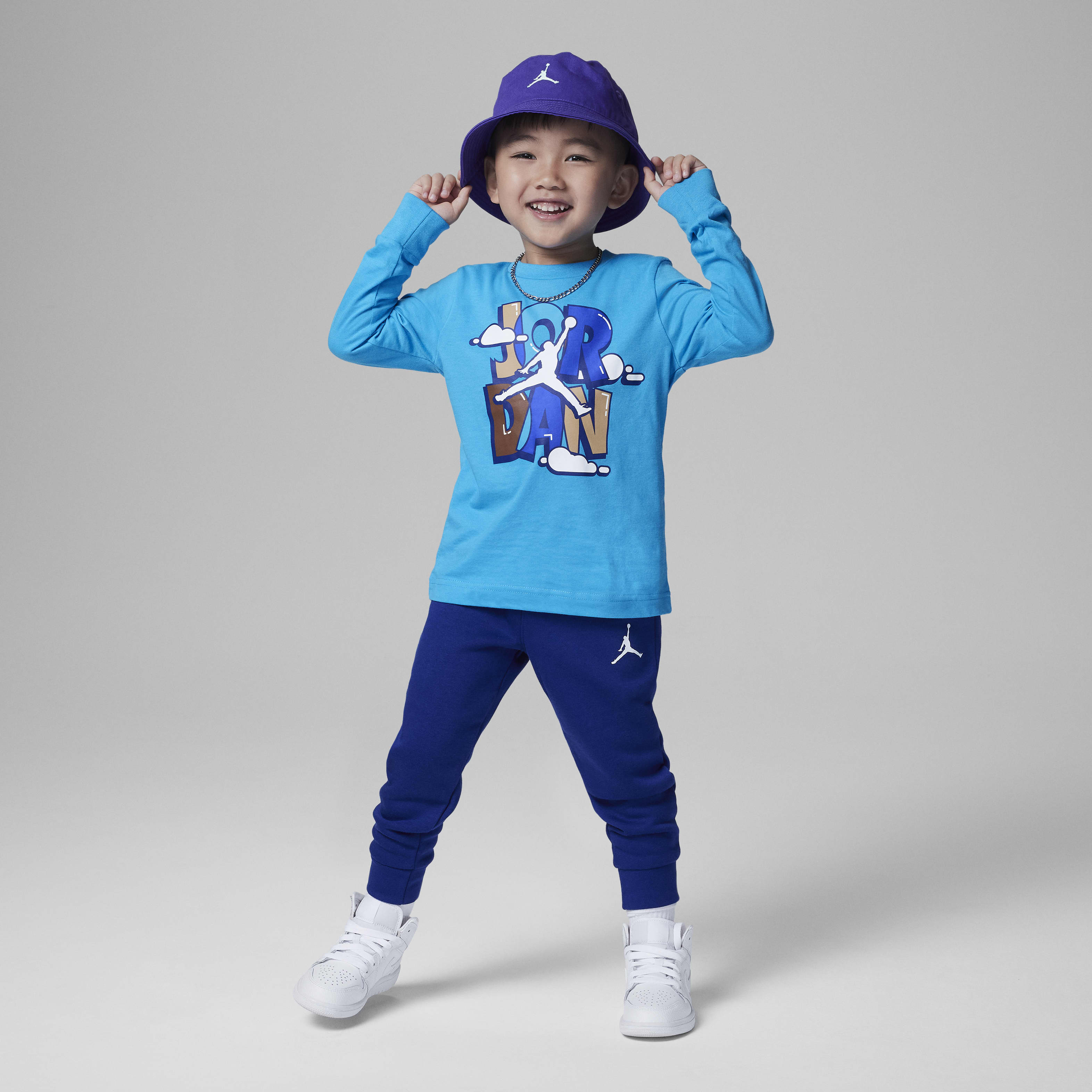 Jordan Lil' Champ Printed Long Sleeve Tee and Pants Set Toddler 2-Piece