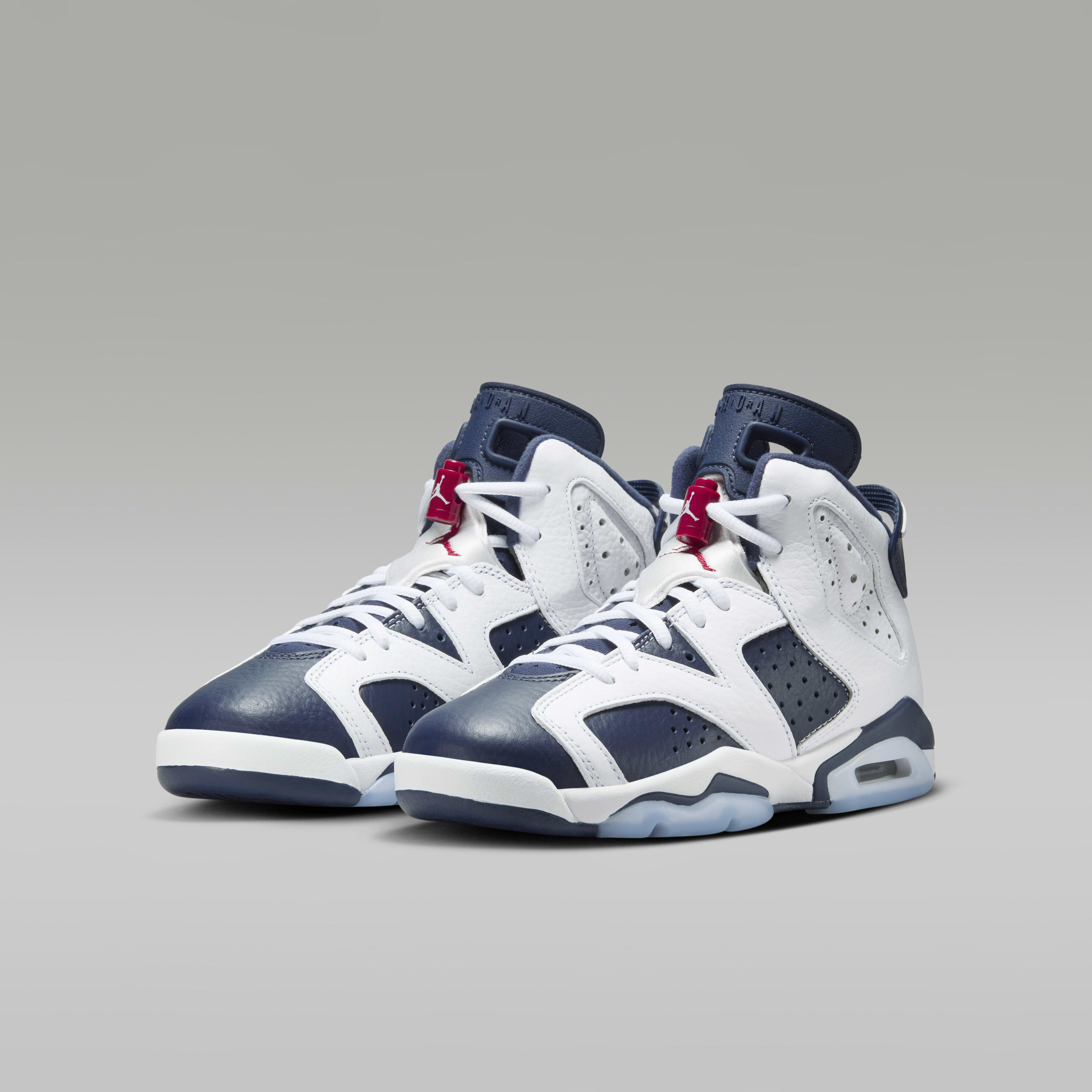 Air Jordan 6 Retro "White and Midnight Navy" Big Kids' Shoes