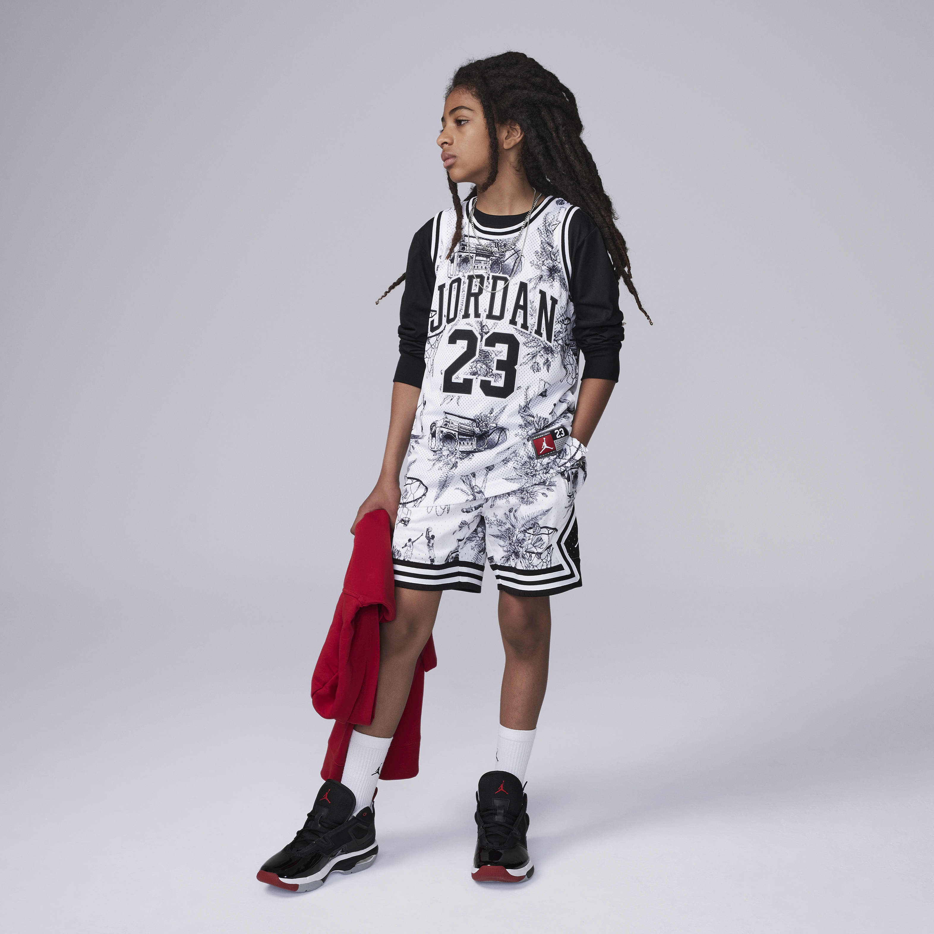 Jordan Dri-FIT Big Kids' MJ Printed Sport Diamond Shorts