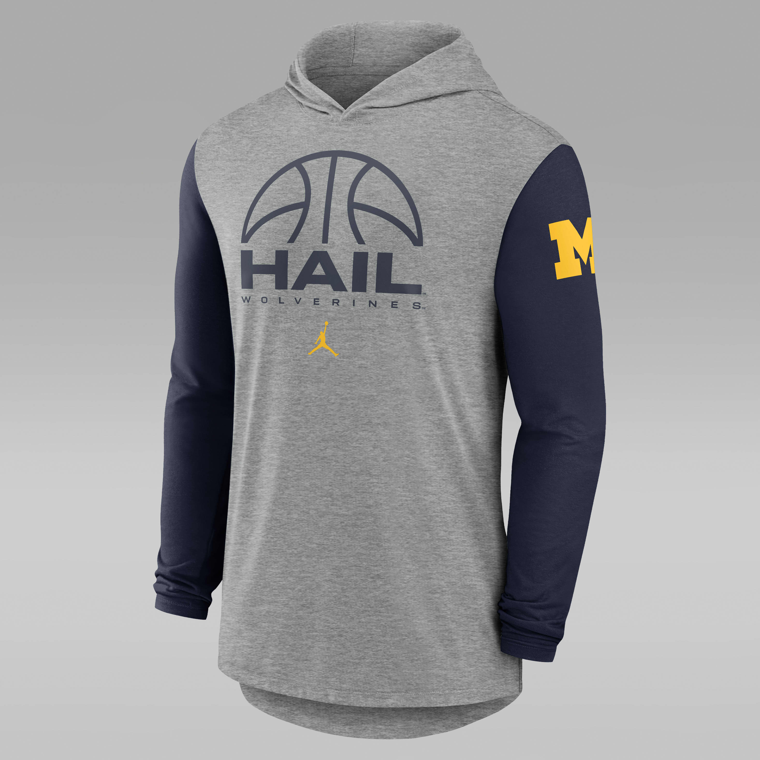 Michigan Basketball Men's Jordan Brand Dri-FIT College Long-Sleeve Hooded T-Shirt