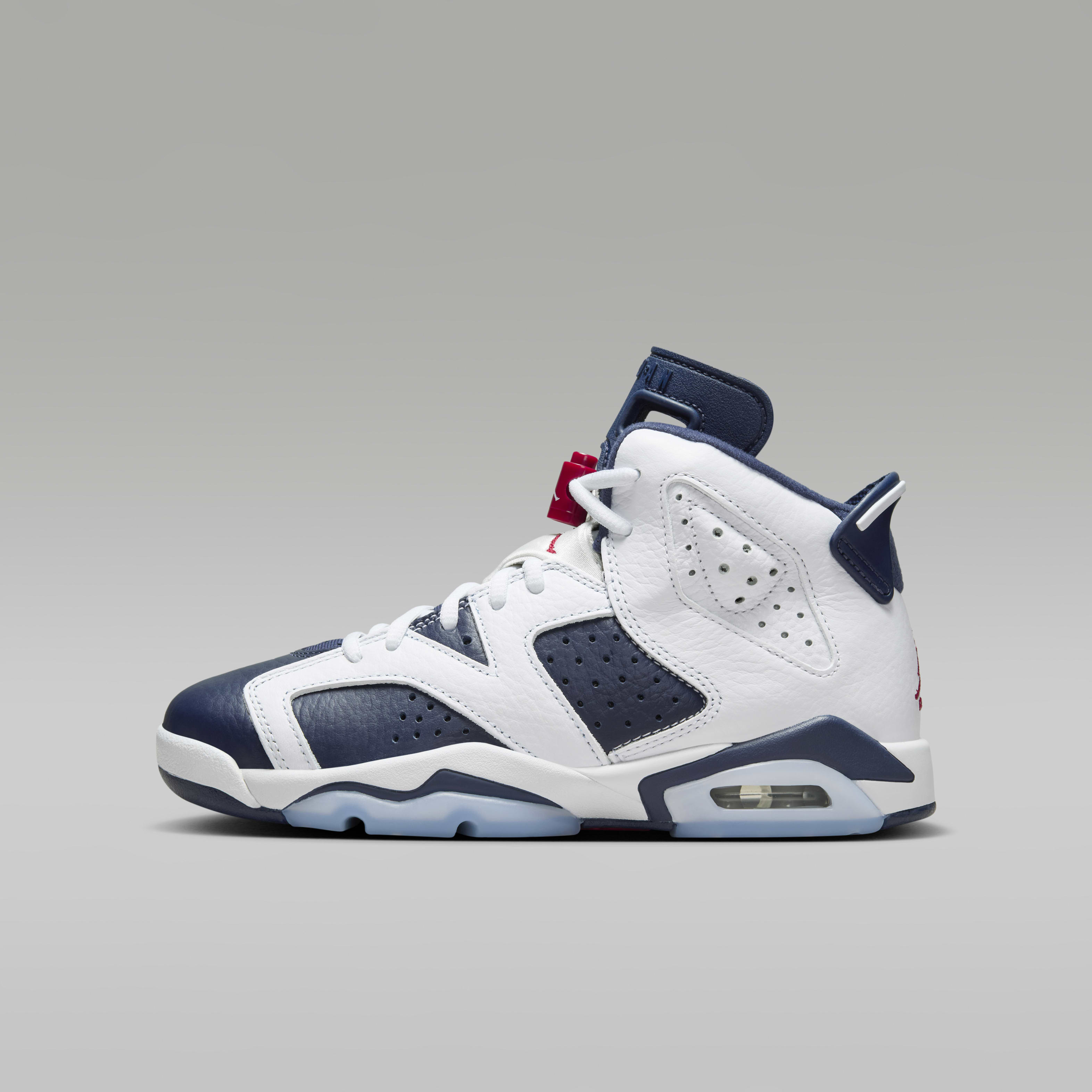 Air Jordan 6 Retro "White and Midnight Navy" Big Kids' Shoes