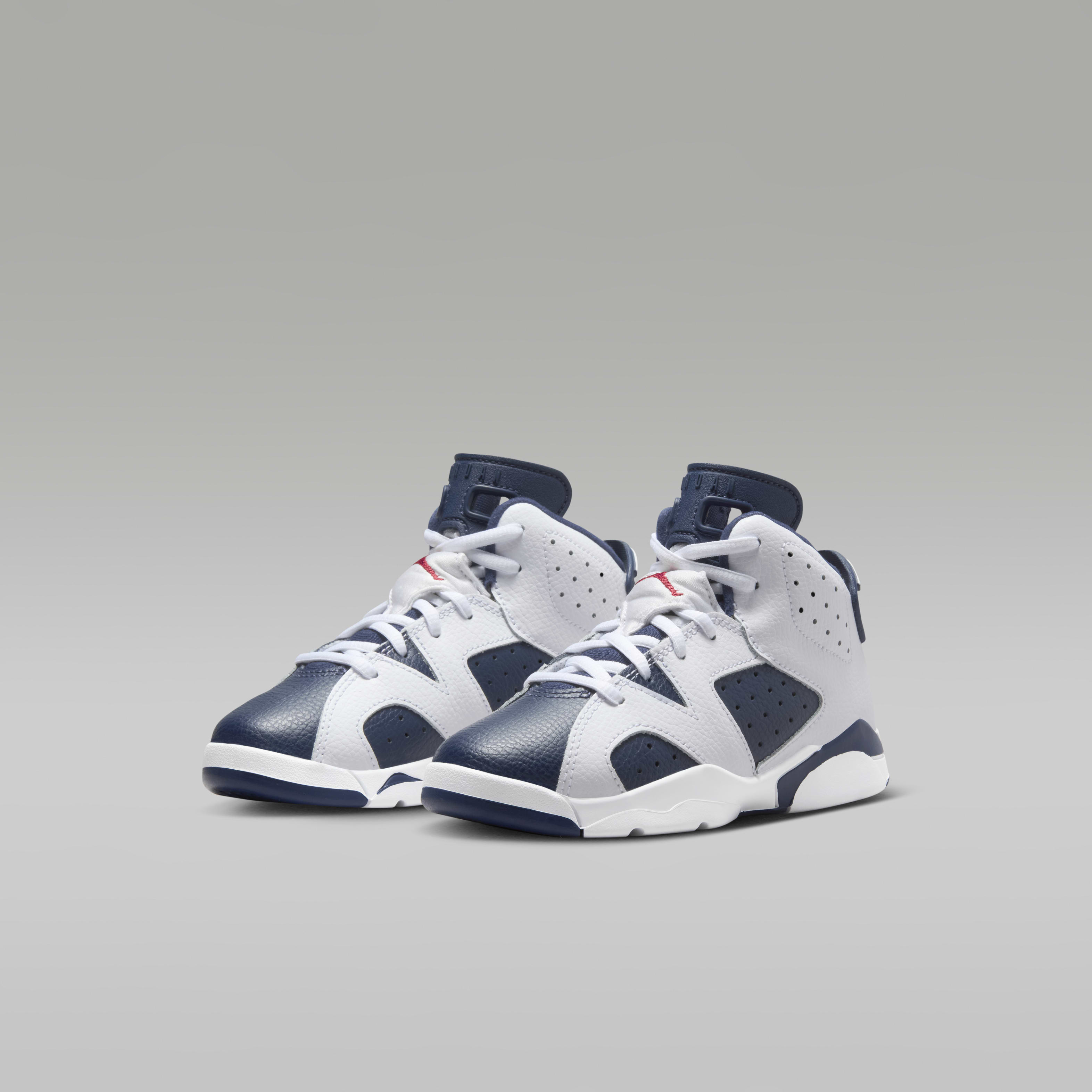 Jordan 6 Retro "White and Midnight Navy" Little Kids' Shoes