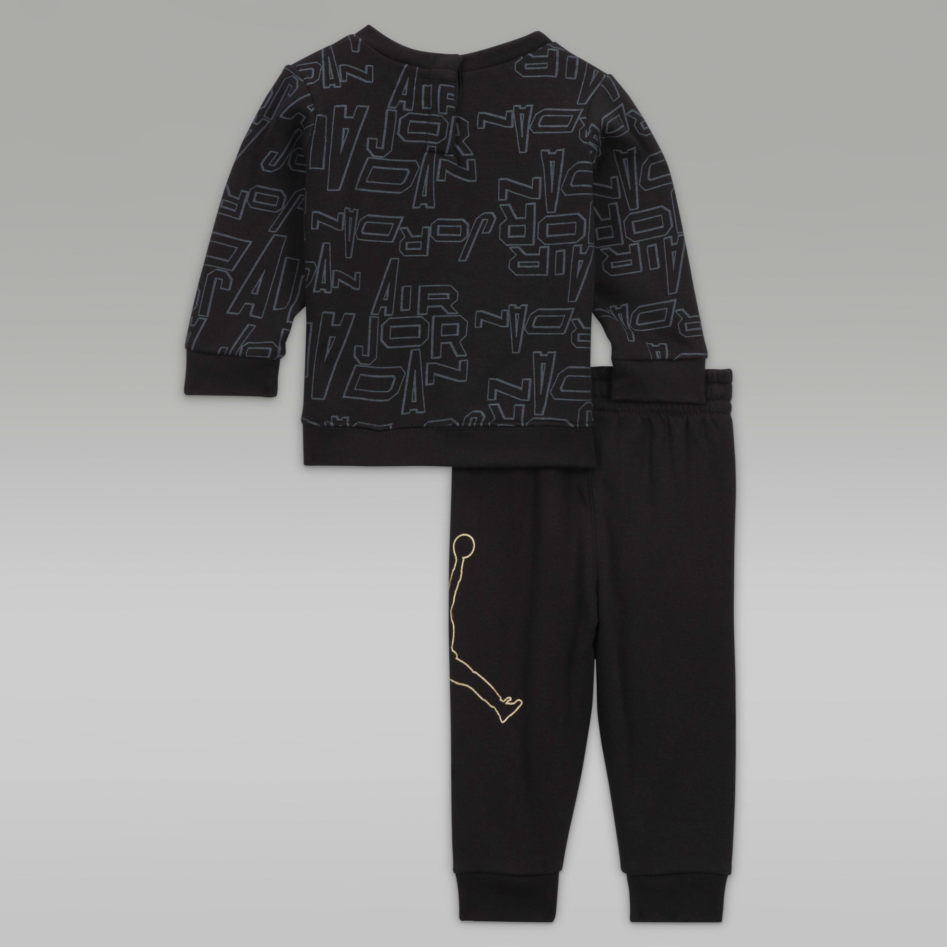 Jordan Take Flight Black and Gold Crew Set Baby 2-Piece