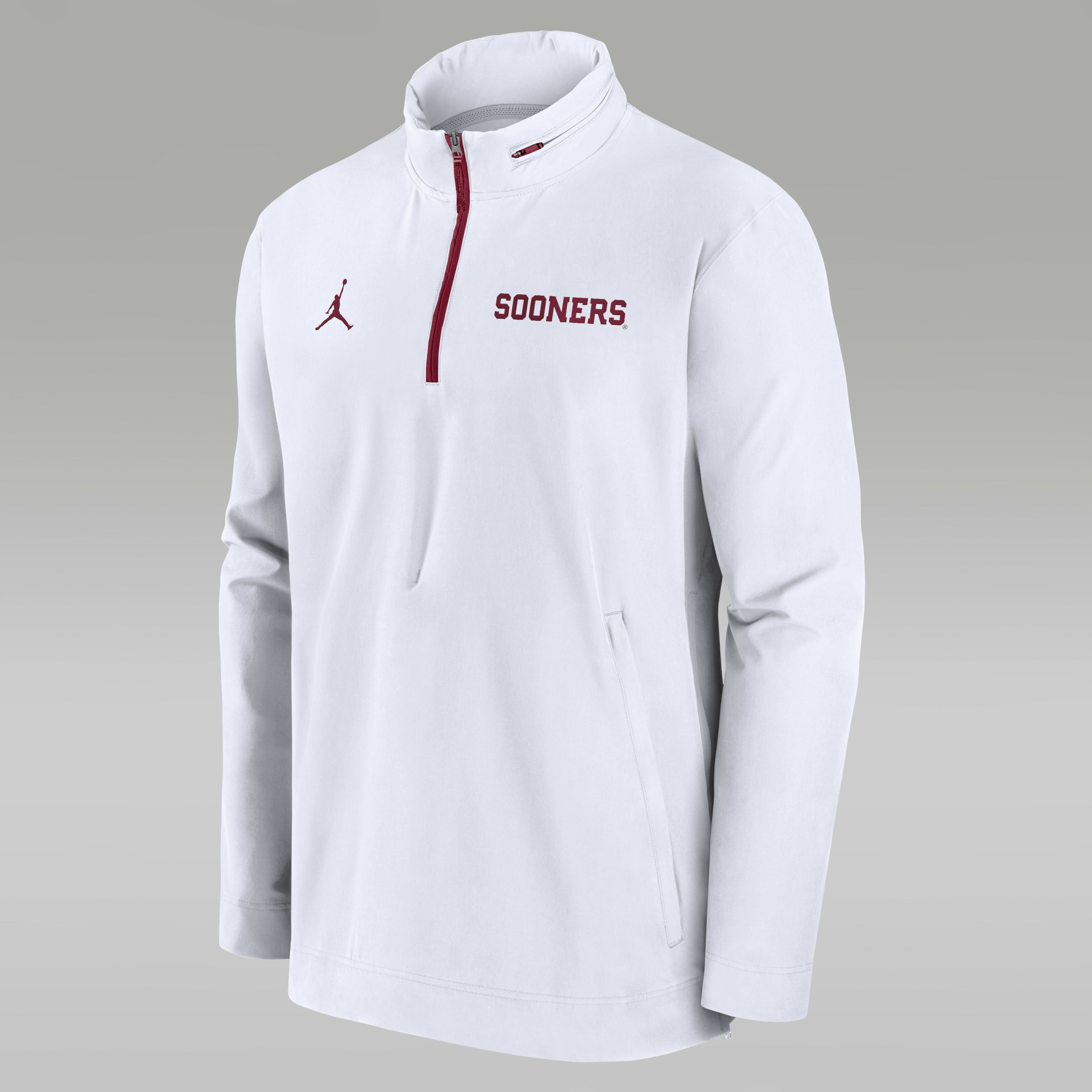 Oklahoma Sooners Sideline Coach Men's Nike College 1/2-Zip Hooded Jacket