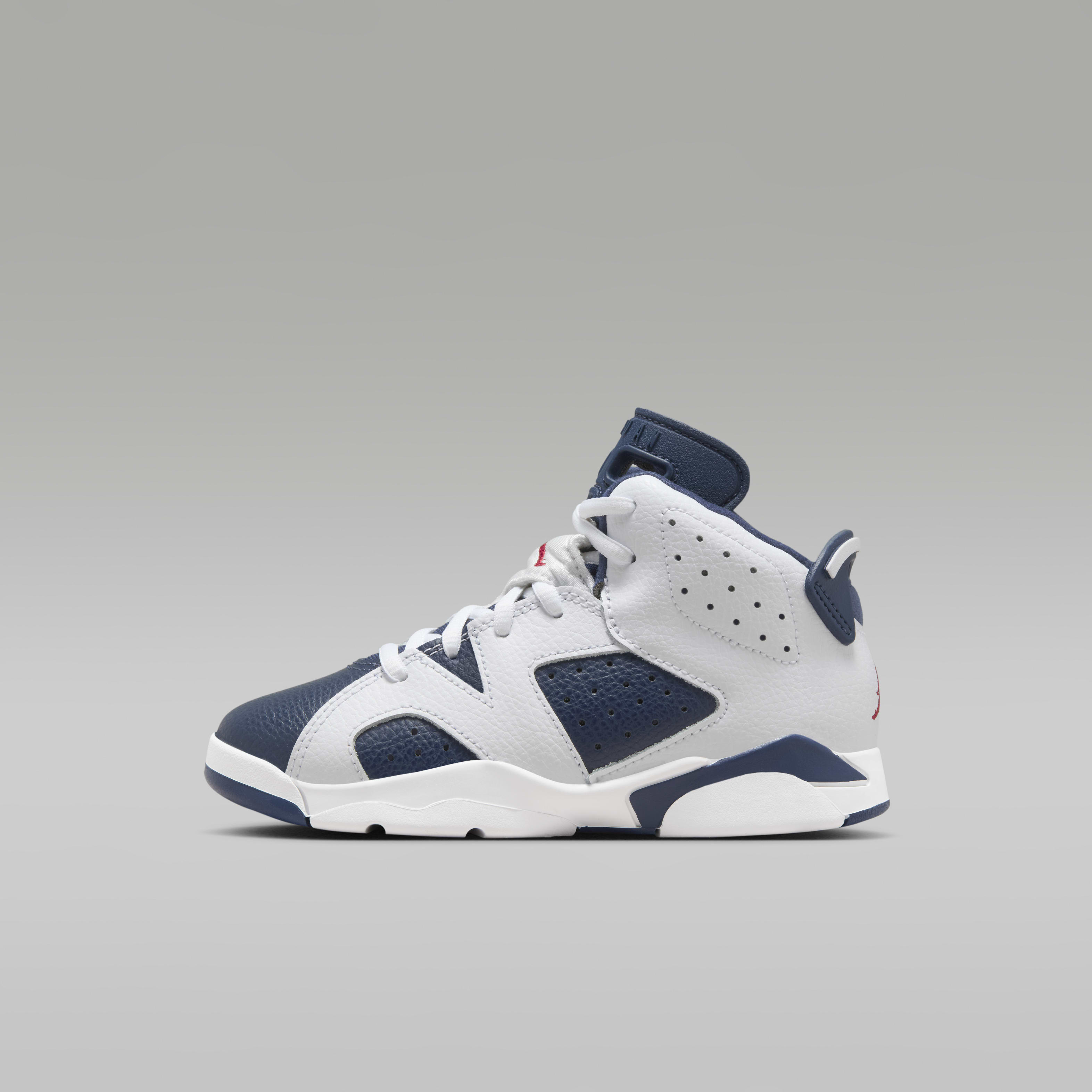 Jordan 6 Retro "White and Midnight Navy" Little Kids' Shoes