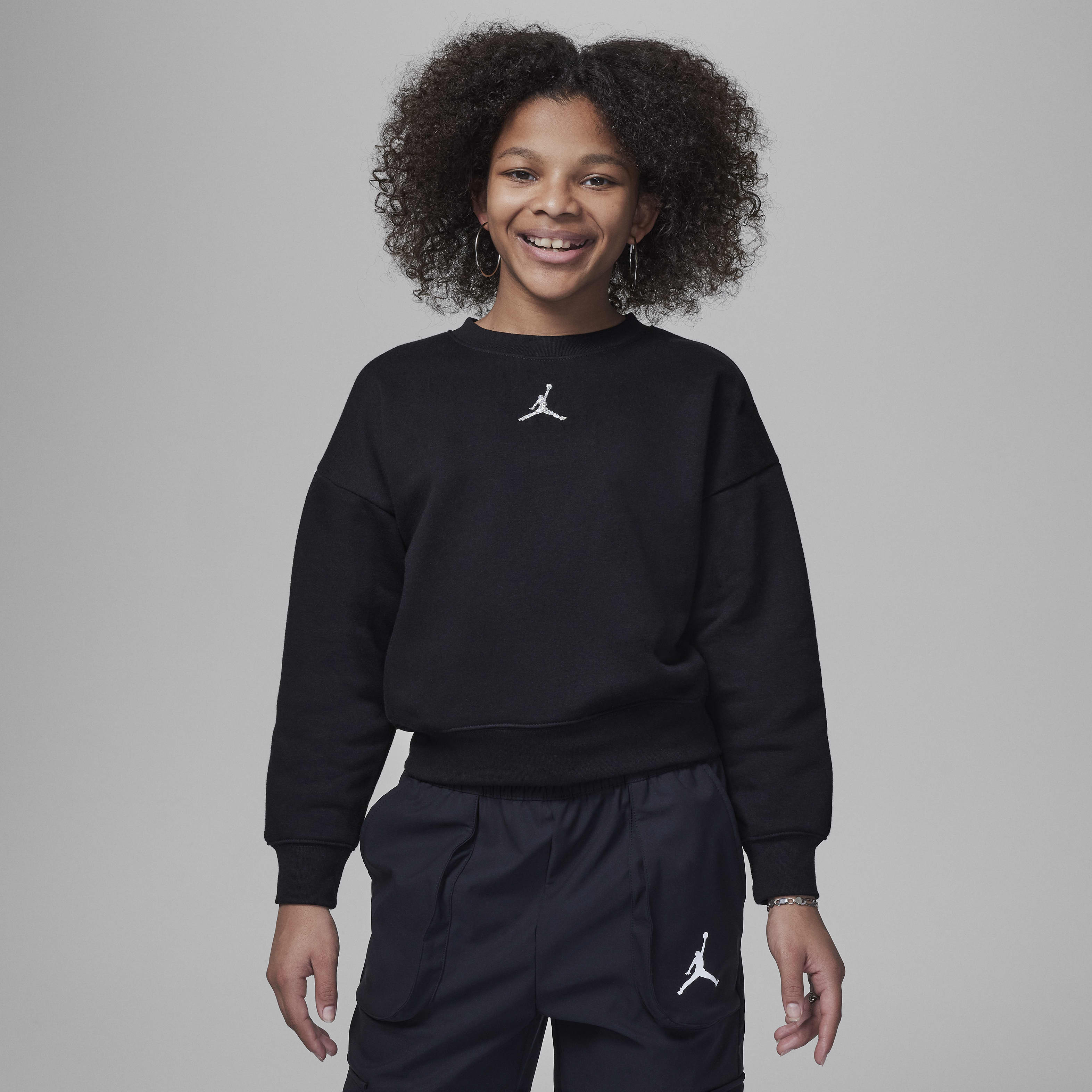 Jordan Icon Play Big Kids' Oversized Crew