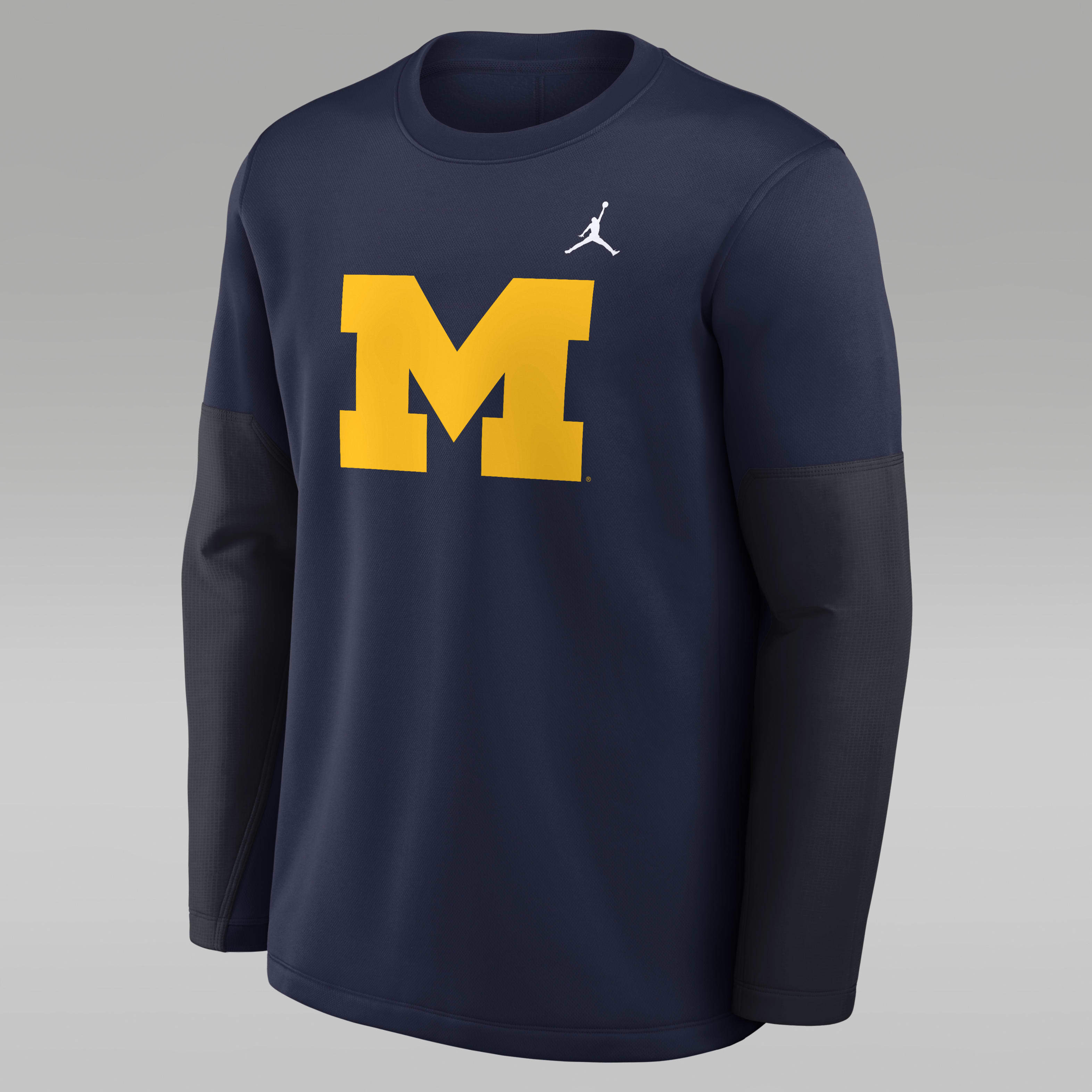 Michigan Sideline Coach Men's Jordan Brand Therma-FIT College Long-Sleeve T-Shirt