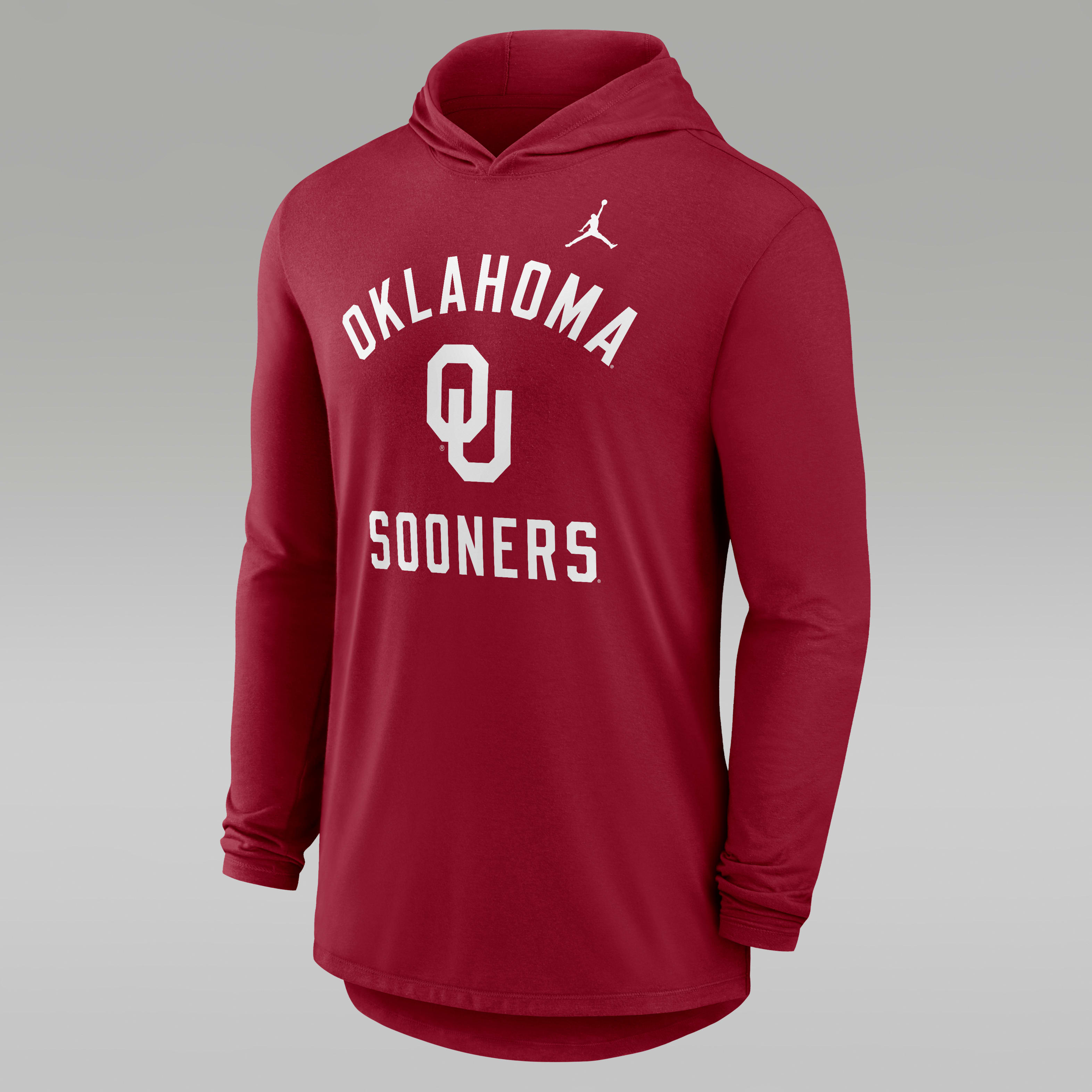 Oklahoma Campus Arch Men's Jordan Brand Dri-FIT College Long-Sleeve Hooded T-Shirt