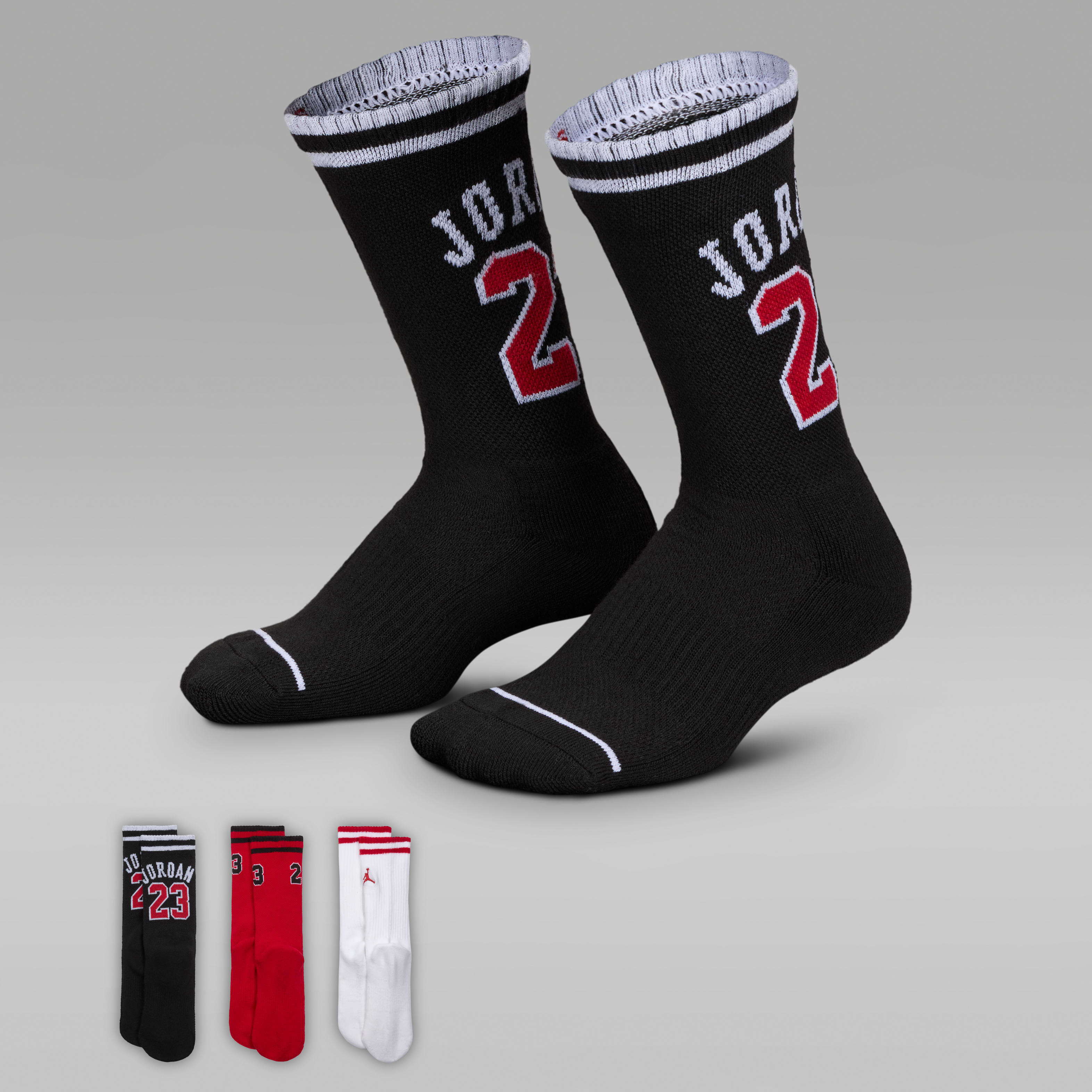 Jordan Big Kids' Varsity Jersey Crew Socks (3 Pairs)