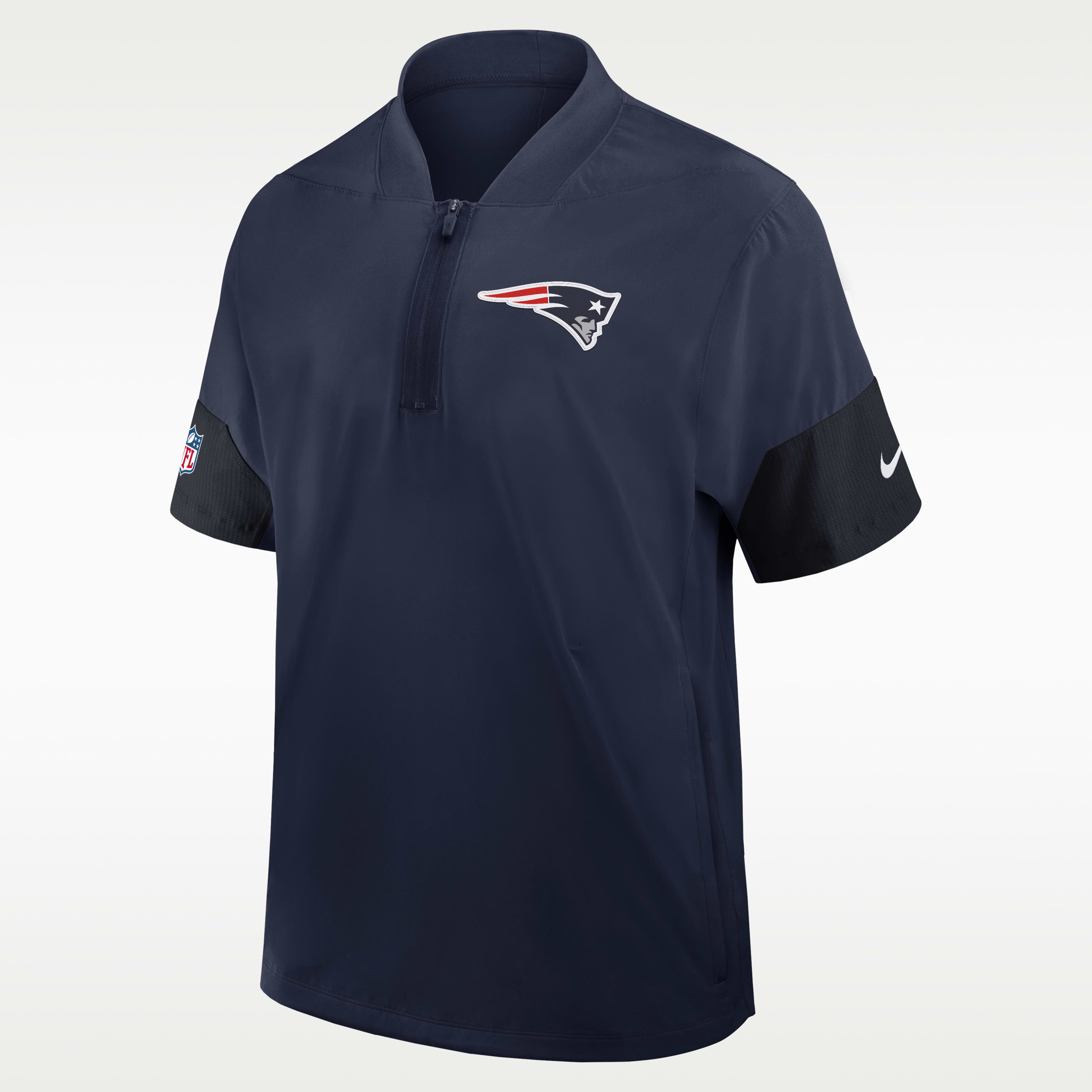 New England Patriots Sideline Coach Men's Nike NFL 1/2-Zip Short-Sleeve Jacket