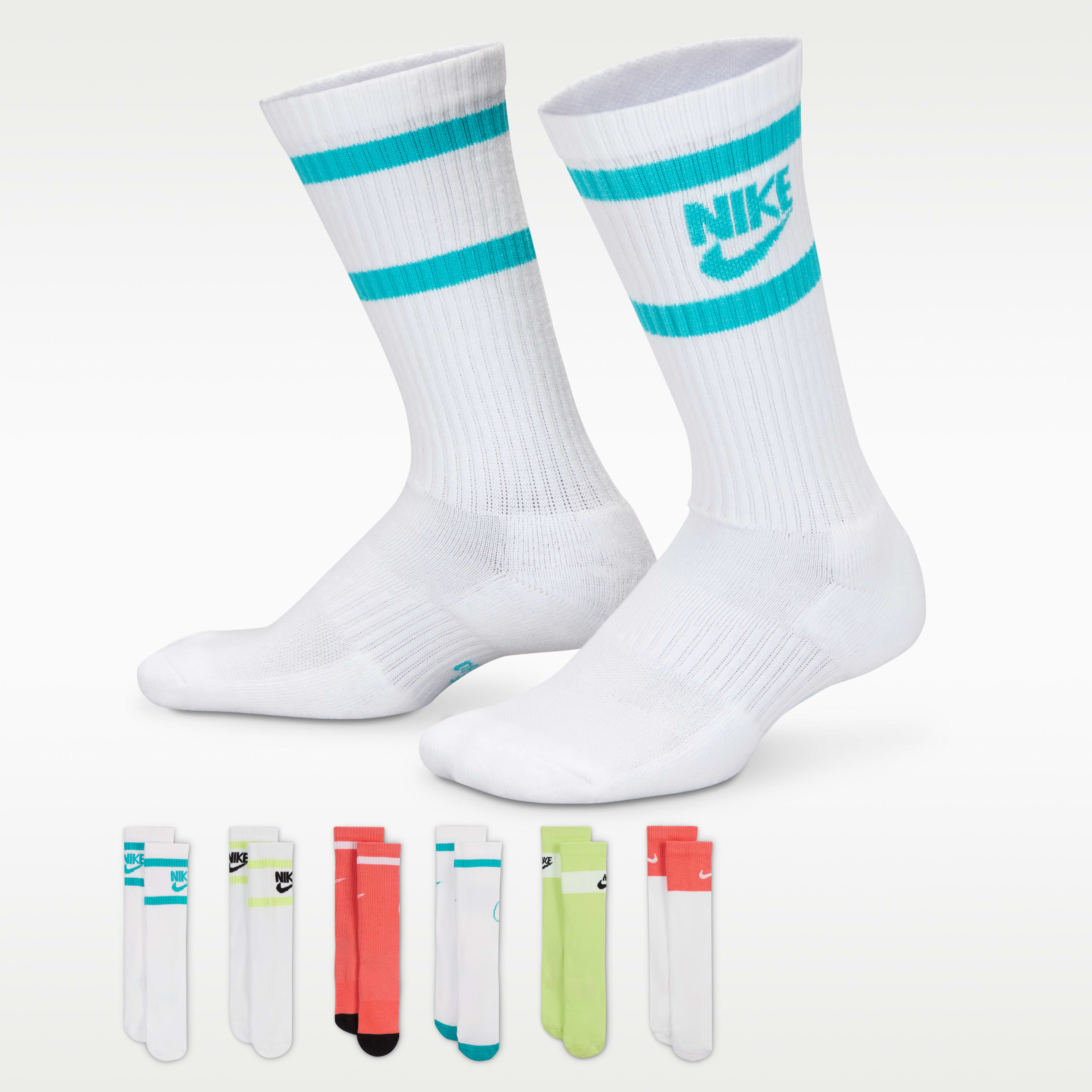 Nike Everyday Kids' Cushioned Crew Socks (6 Pairs)