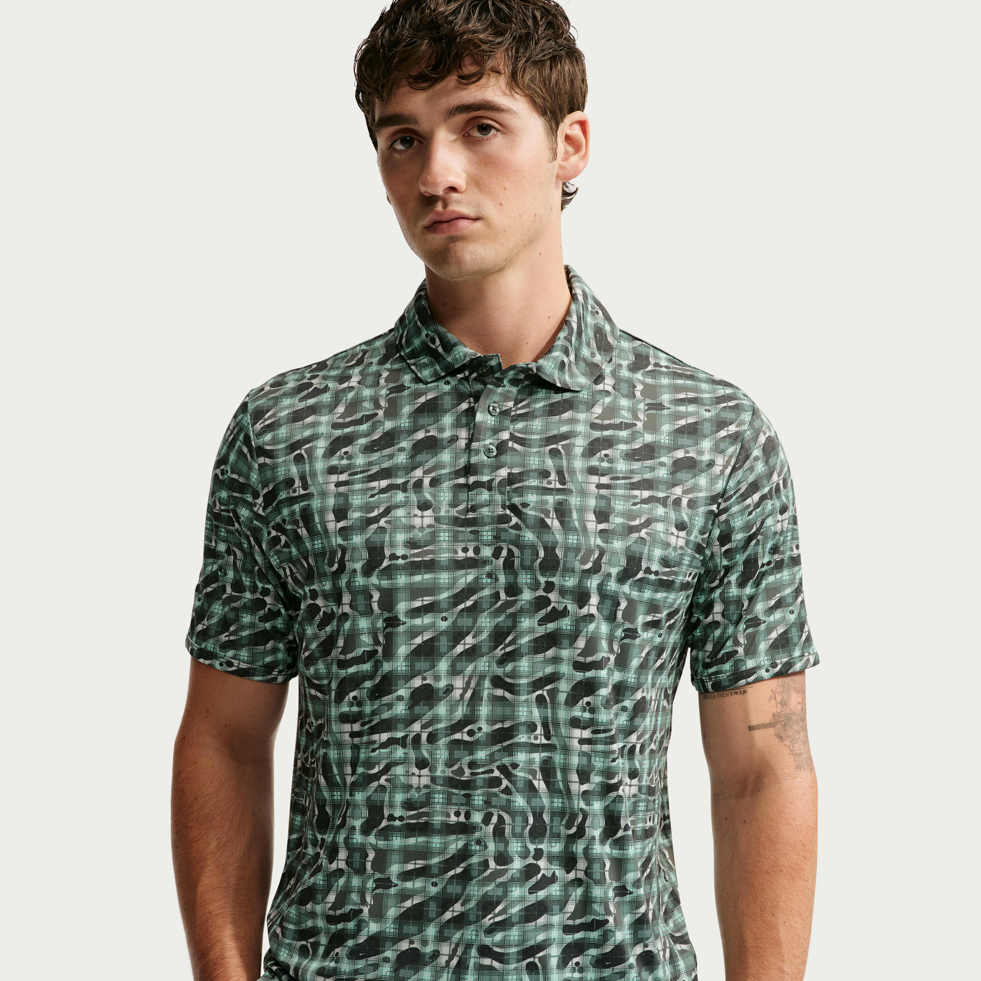 Nike Par Men's Dri-FIT Tartan Camo Print Golf Polo