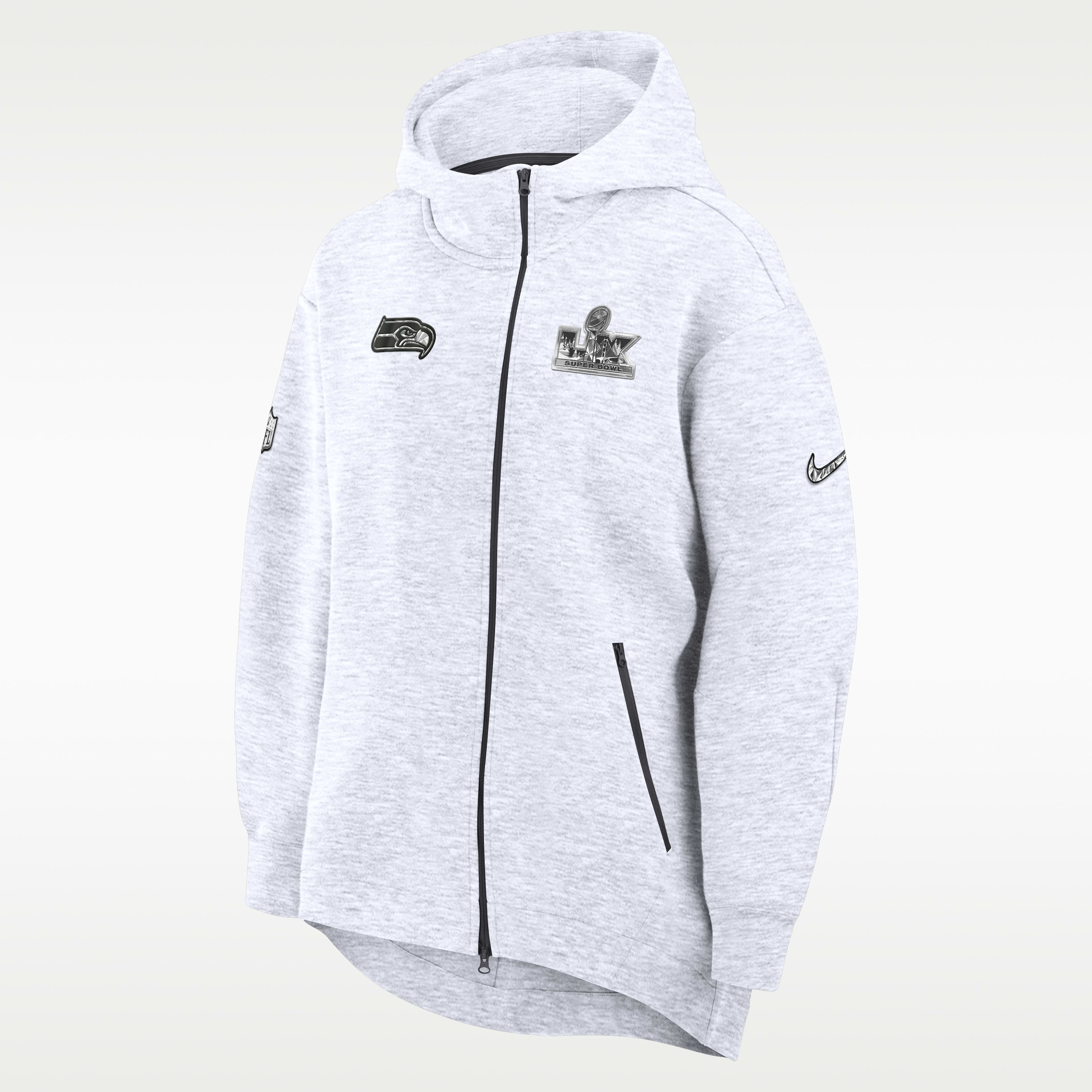 Seattle Seahawks Super Bowl LX Opening Night Tech Fleece Women's Nike NFL Full-Zip Hooded Cape