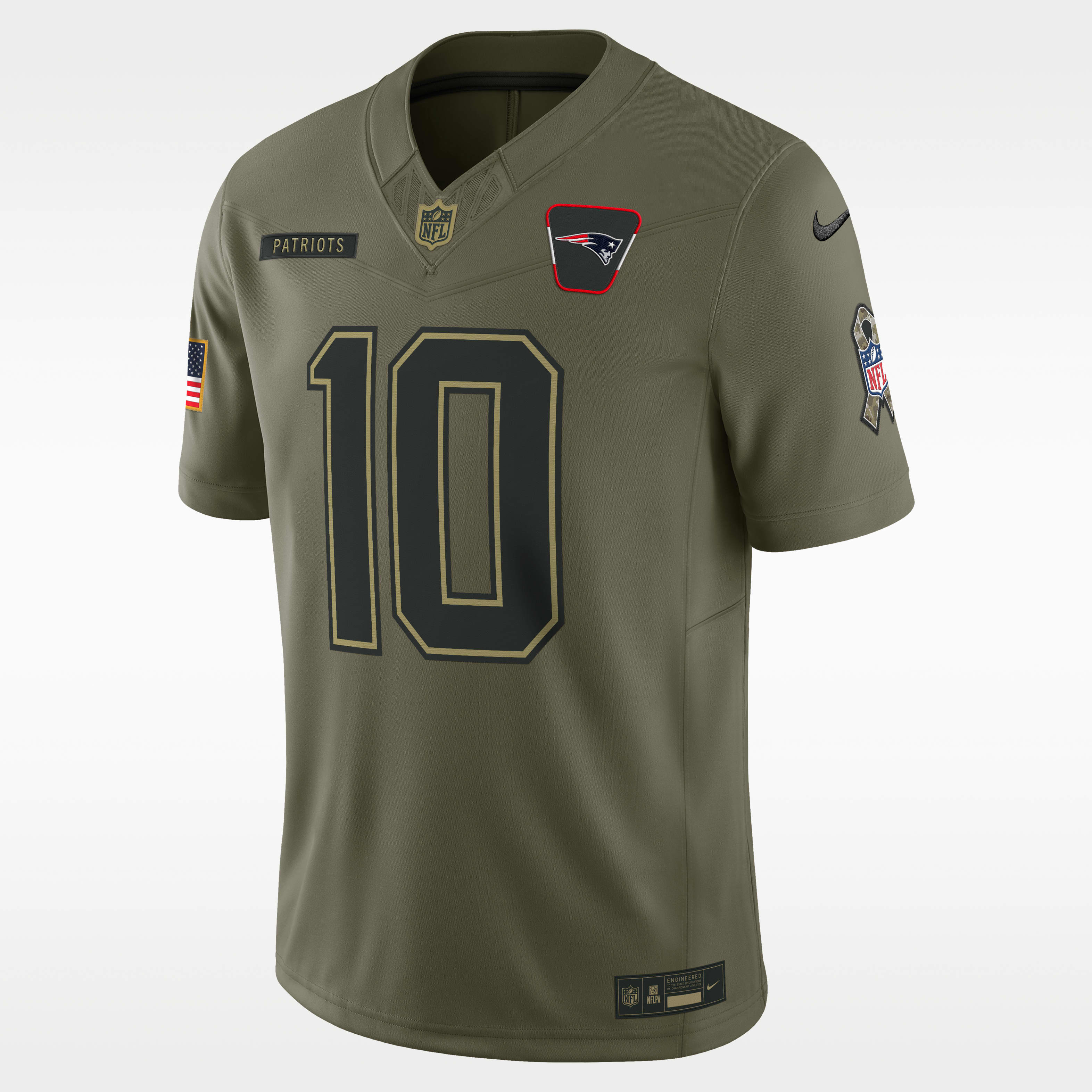 Drake Maye New England Patriots Salute to Service Men's Nike Dri-FIT NFL Limited Jersey