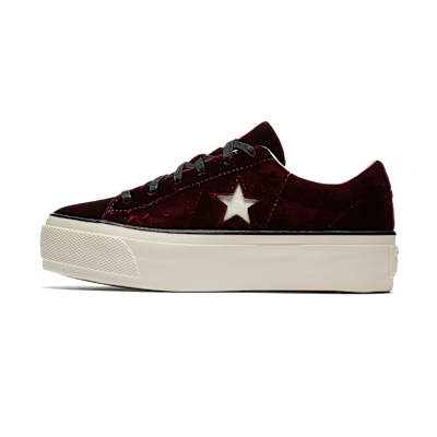 Converse One Star Velvet Platform Low Top