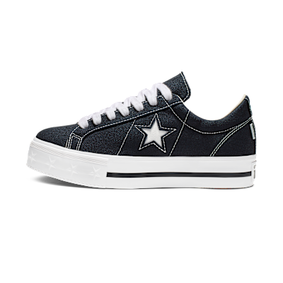 One Star Platform Canvas Star Low Top