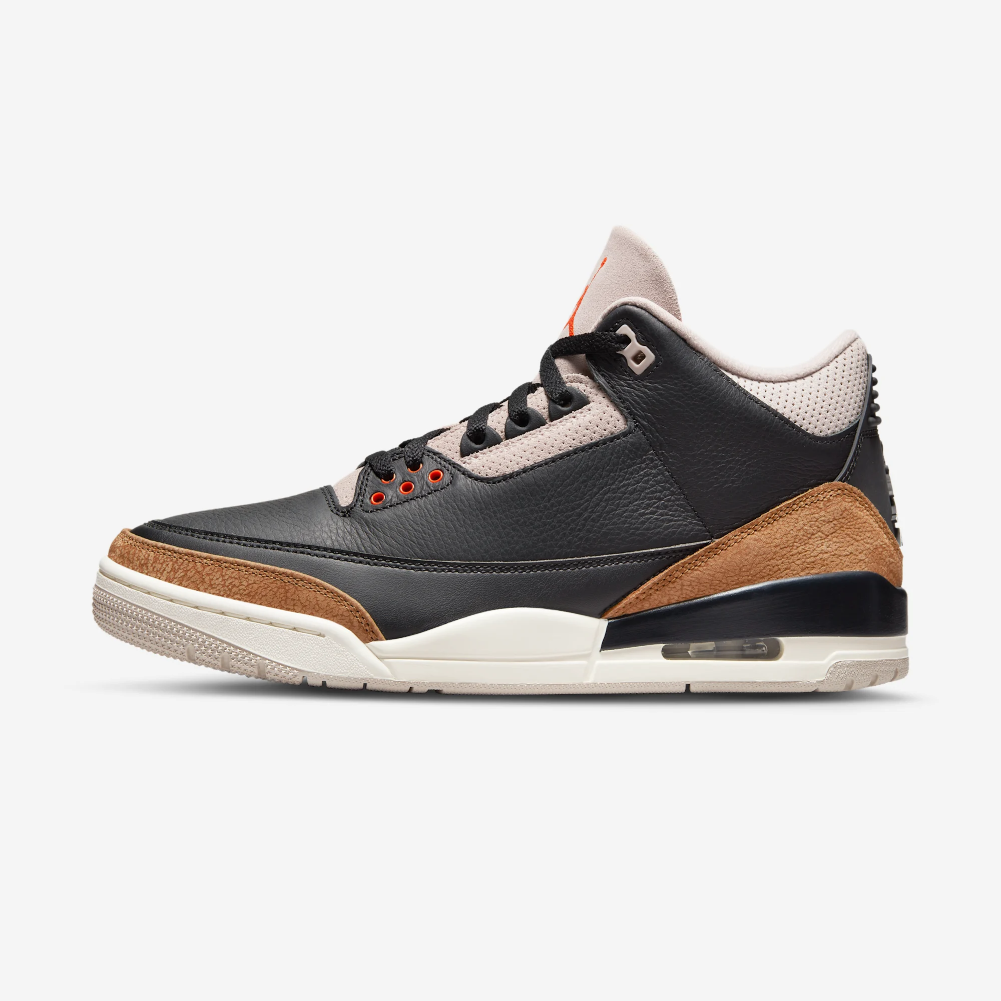 Air Jordan 3 Retro "Desert Elephant" Black/Fossil Stone/Sail/Rush Orange