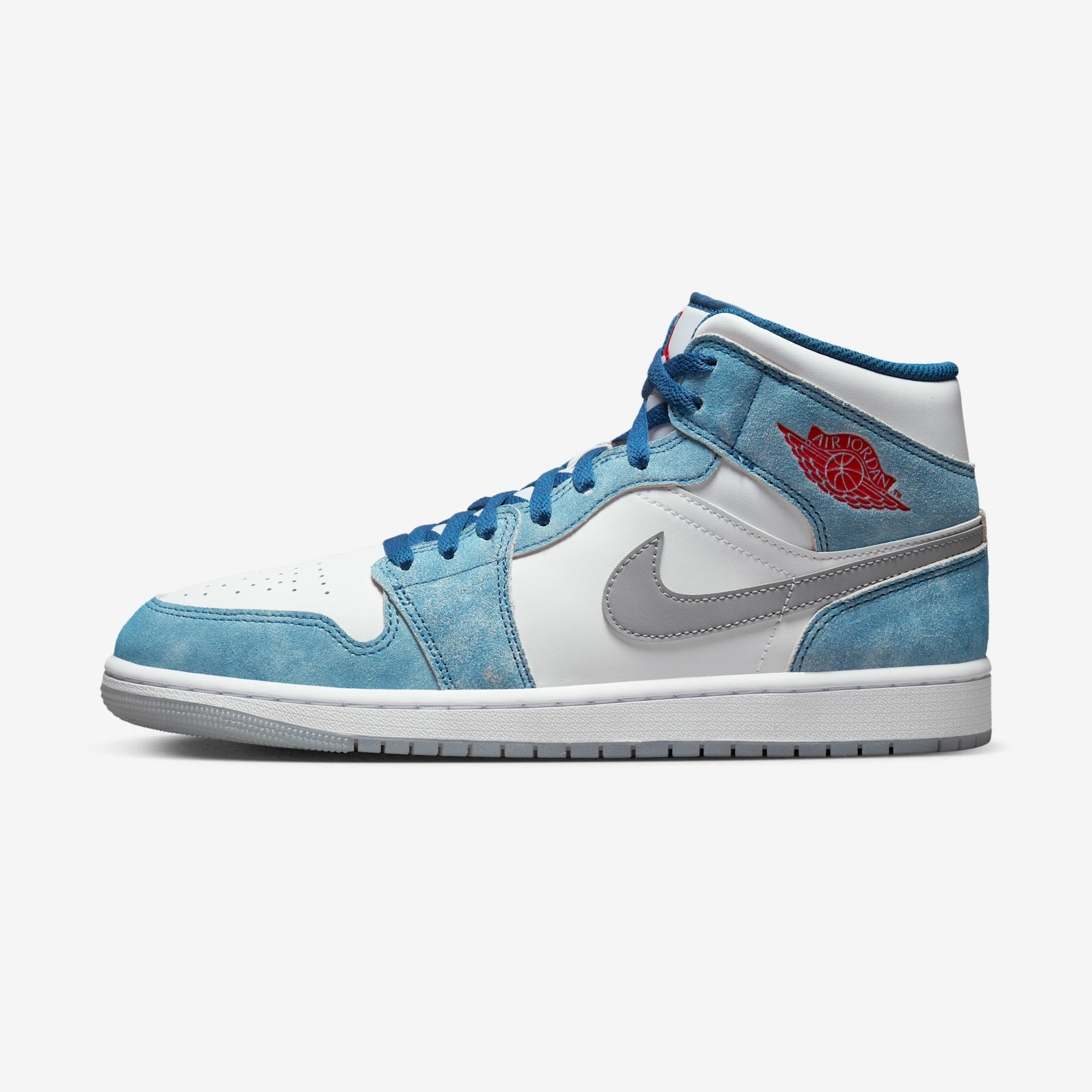 Air Jordan 1 Mid "French Blue" 2022 French Blue/White/Light Steel Grey/Fire Red