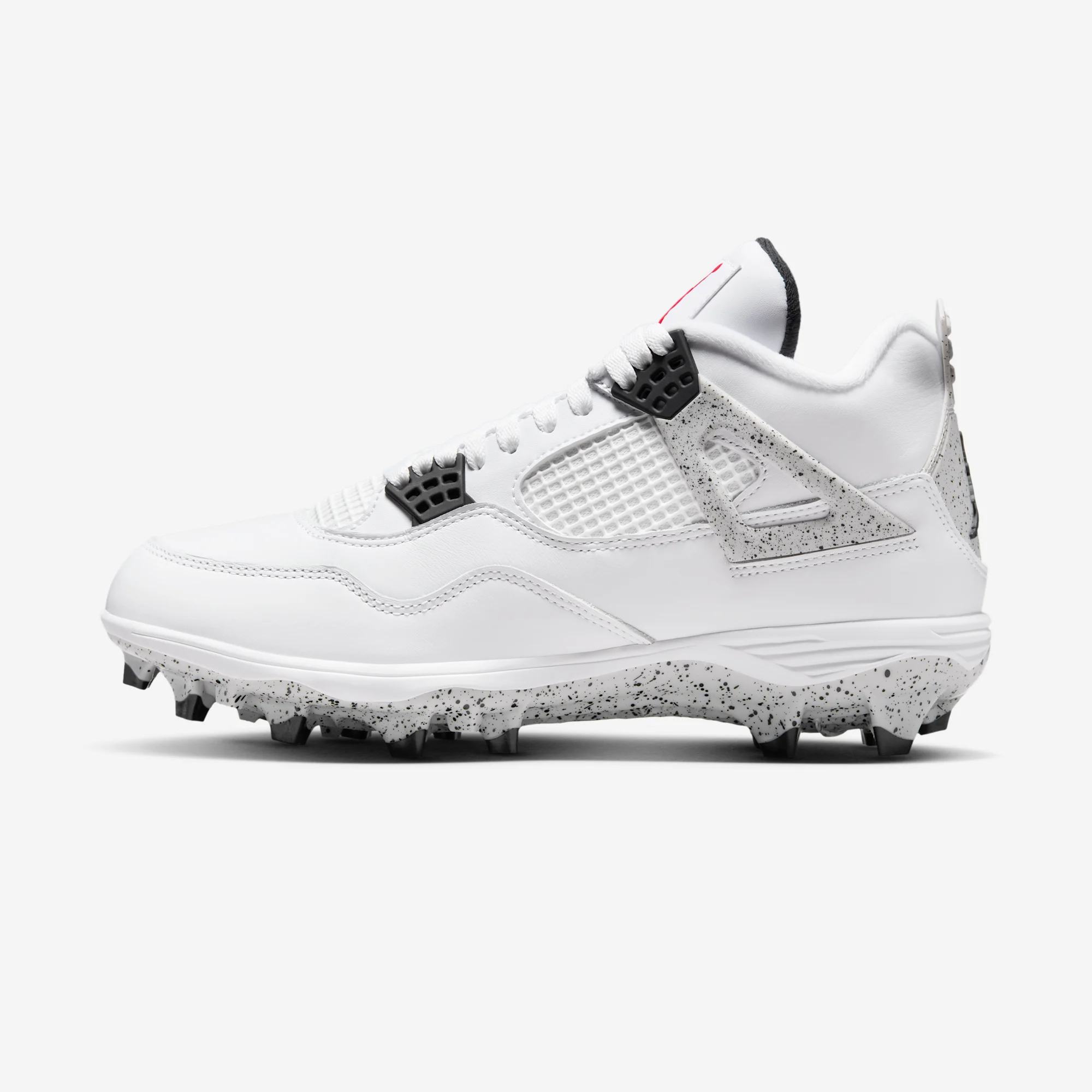 Air Jordan 4 Retro Cleat TD "White Cement" White/Fire Red/Black/Tech Grey