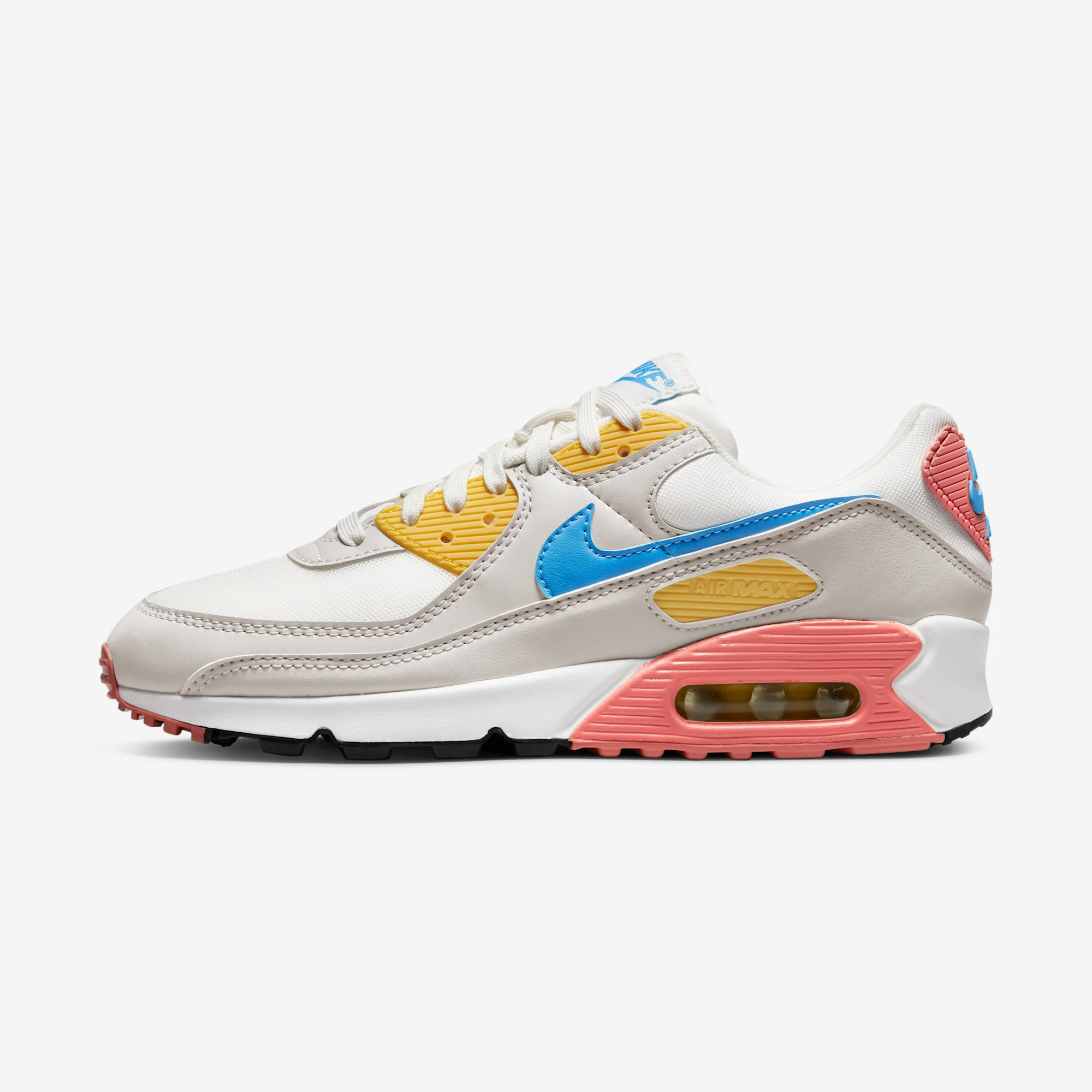 Nike Air Max 90 "Multicolor" 2022 Summit White/Light Bone/Vivid Sulphur/University Blue