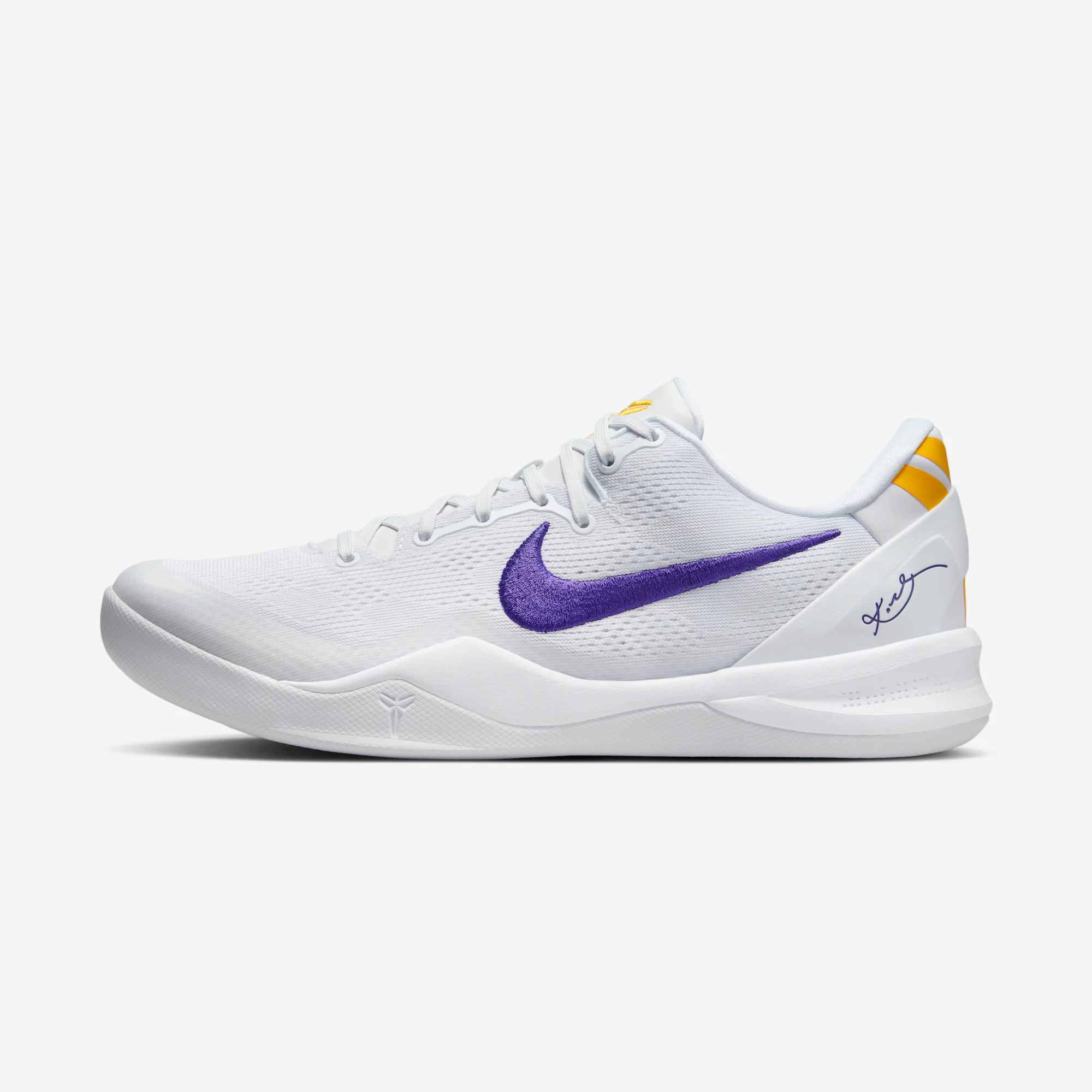 Nike Kobe 8 Protro "Lakers Home" White/Court Purple/University Gold