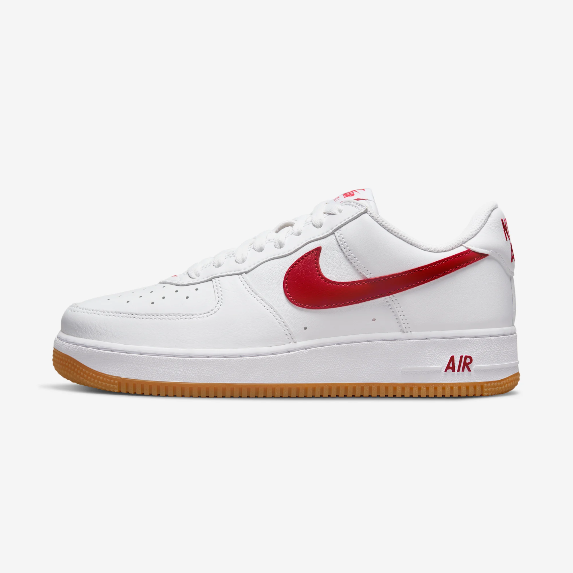 Nike Air Force 1 Low Retro "University Red" White/Gum Yellow/Metallic Gold/University Red