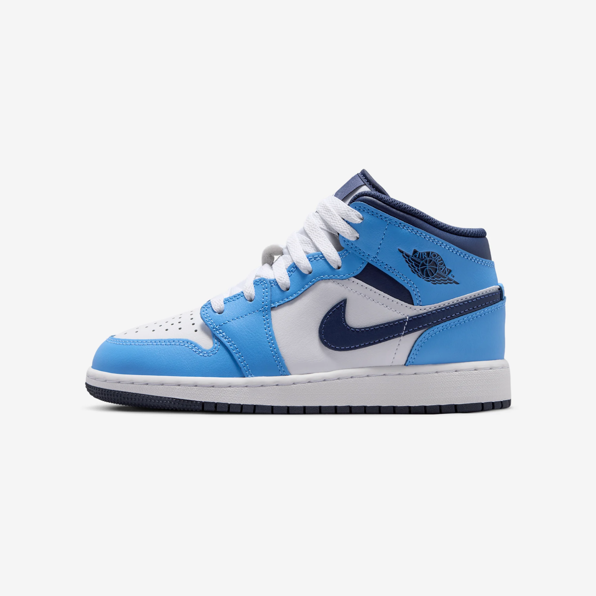 Air Jordan 1 Mid GS "University Blue" Midnight Navy/University Blue/White/Sail/Summit White