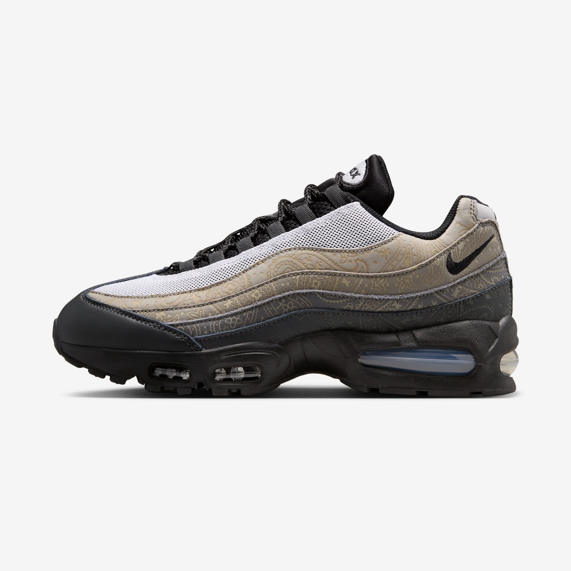 Nike Air Max 95 Big Bubble SP "Paisley" White/Black/Light Graphite/Light Charcoal/Pearl Grey/Anthracite